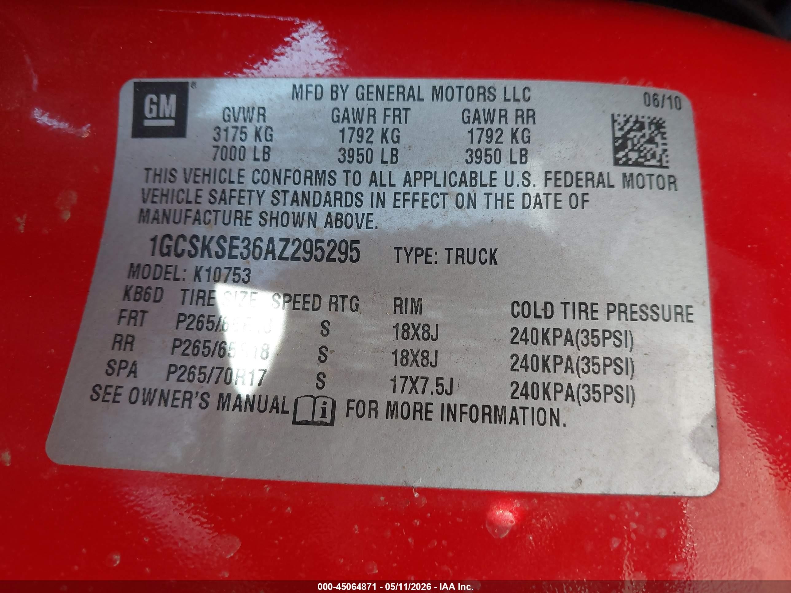 2010 Chevrolet Silverado 1500 Lt Red vin: 1GCSKSE36AZ295295
