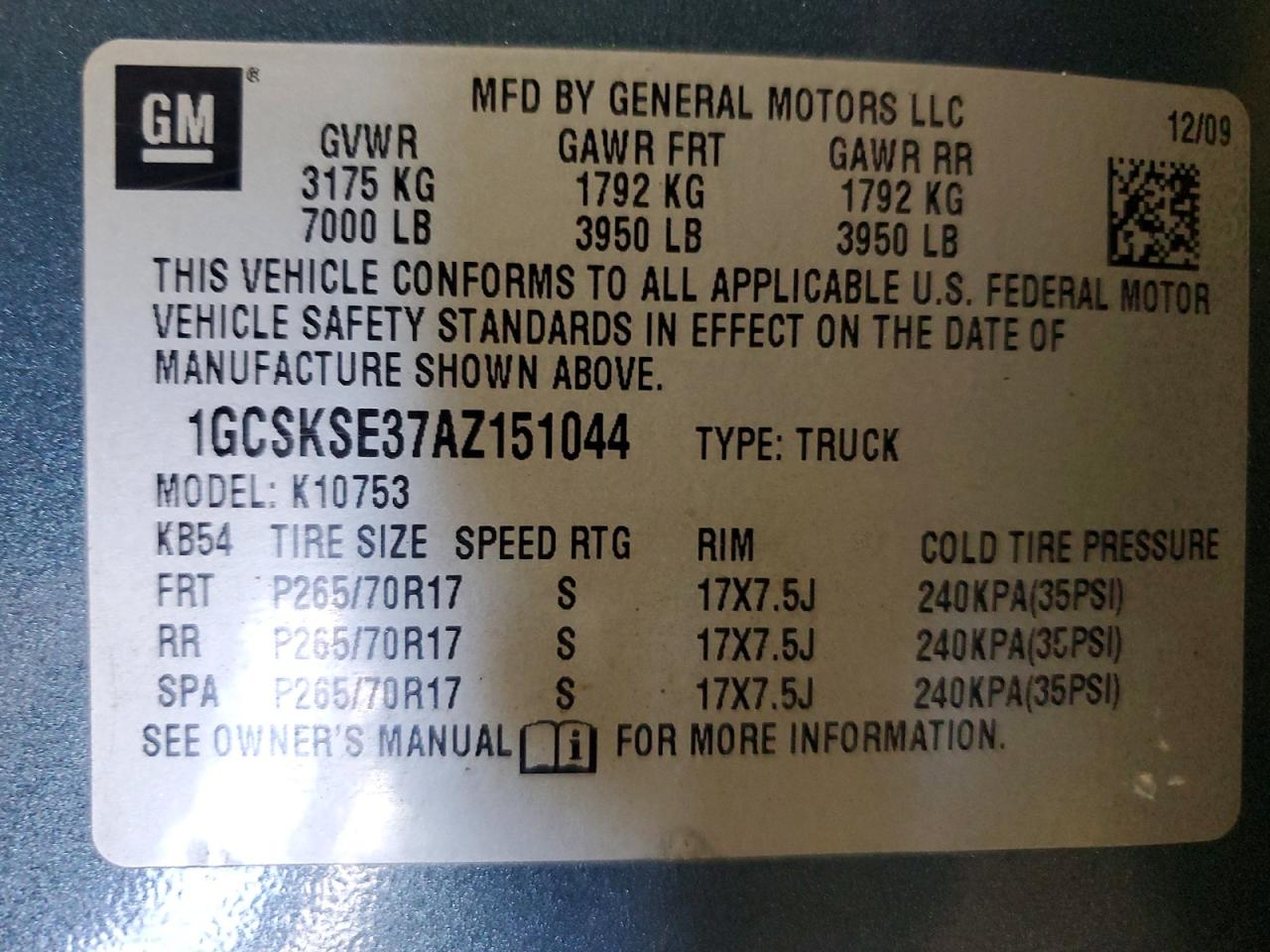 2010 Chevrolet Silverado K1500 Lt Blue vin: 1GCSKSE37AZ151044