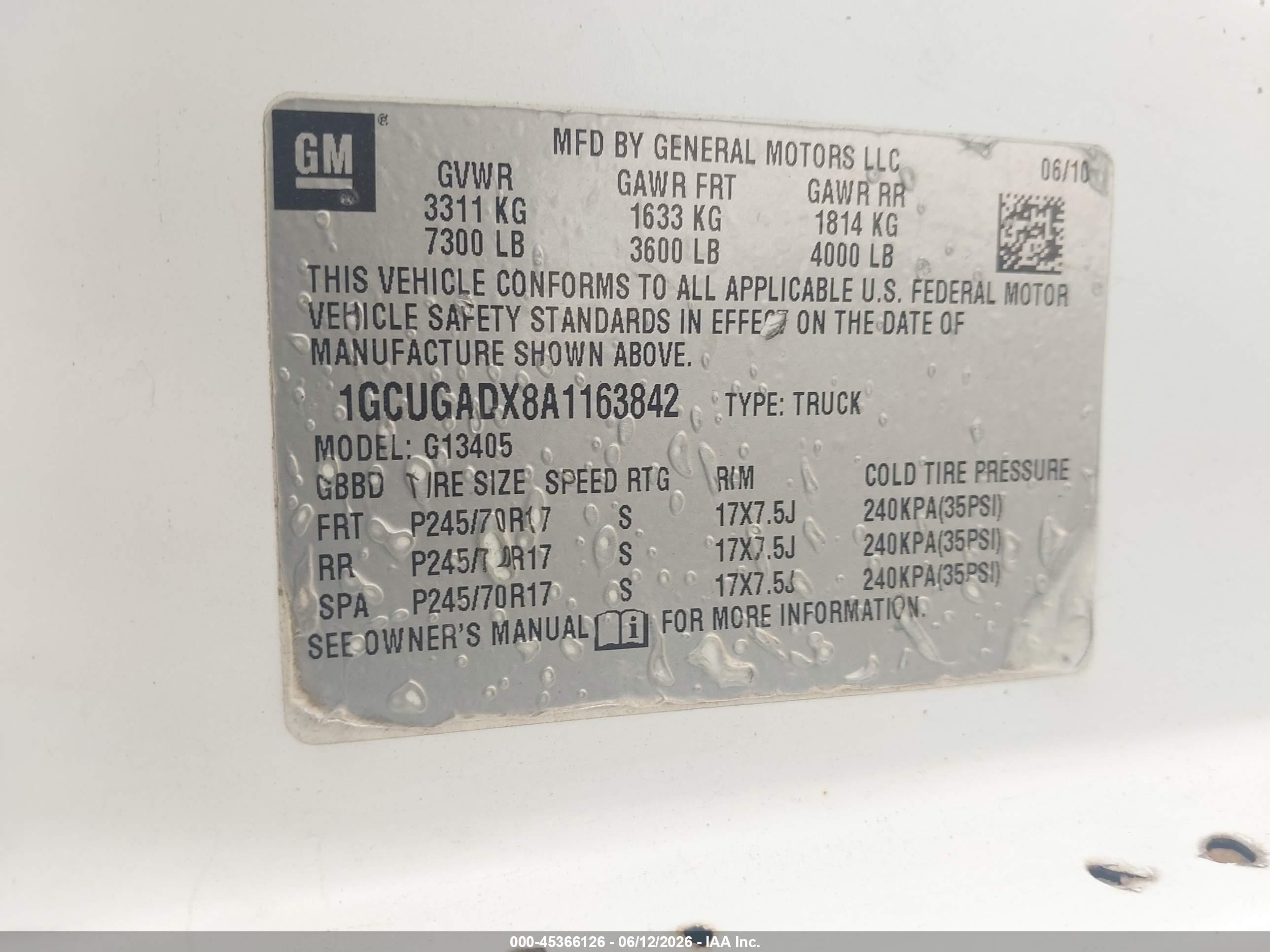 2010 Chevrolet Express 1500 Work Van White vin: 1GCUGADX8A1163842