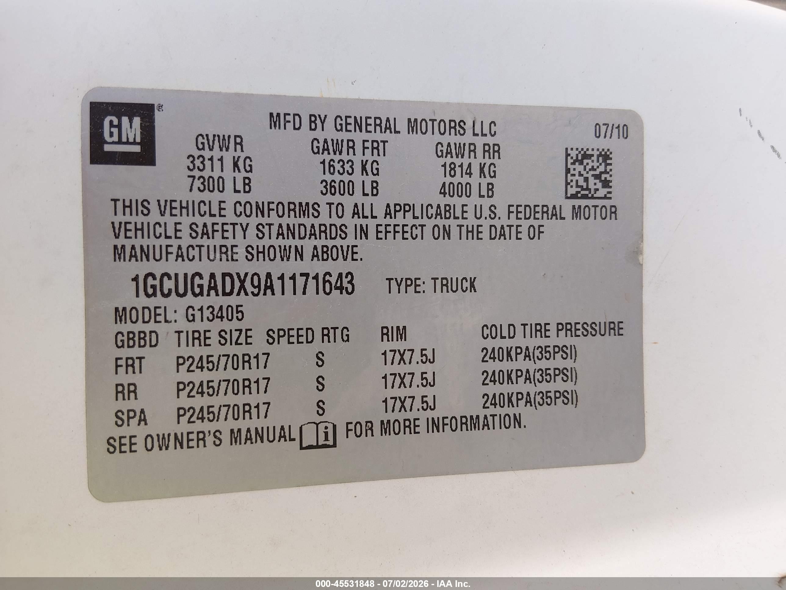 2010 Chevrolet Express 1500 Work Van White vin: 1GCUGADX9A1171643