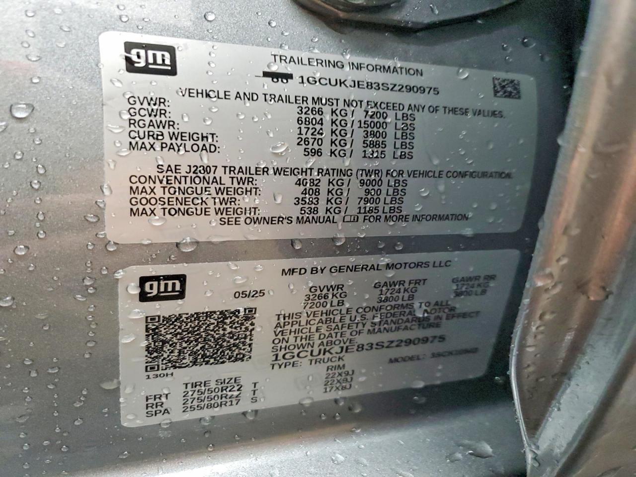 2025 Chevrolet Silverado K1500 High Country Silver vin: 1GCUKJE83SZ290975