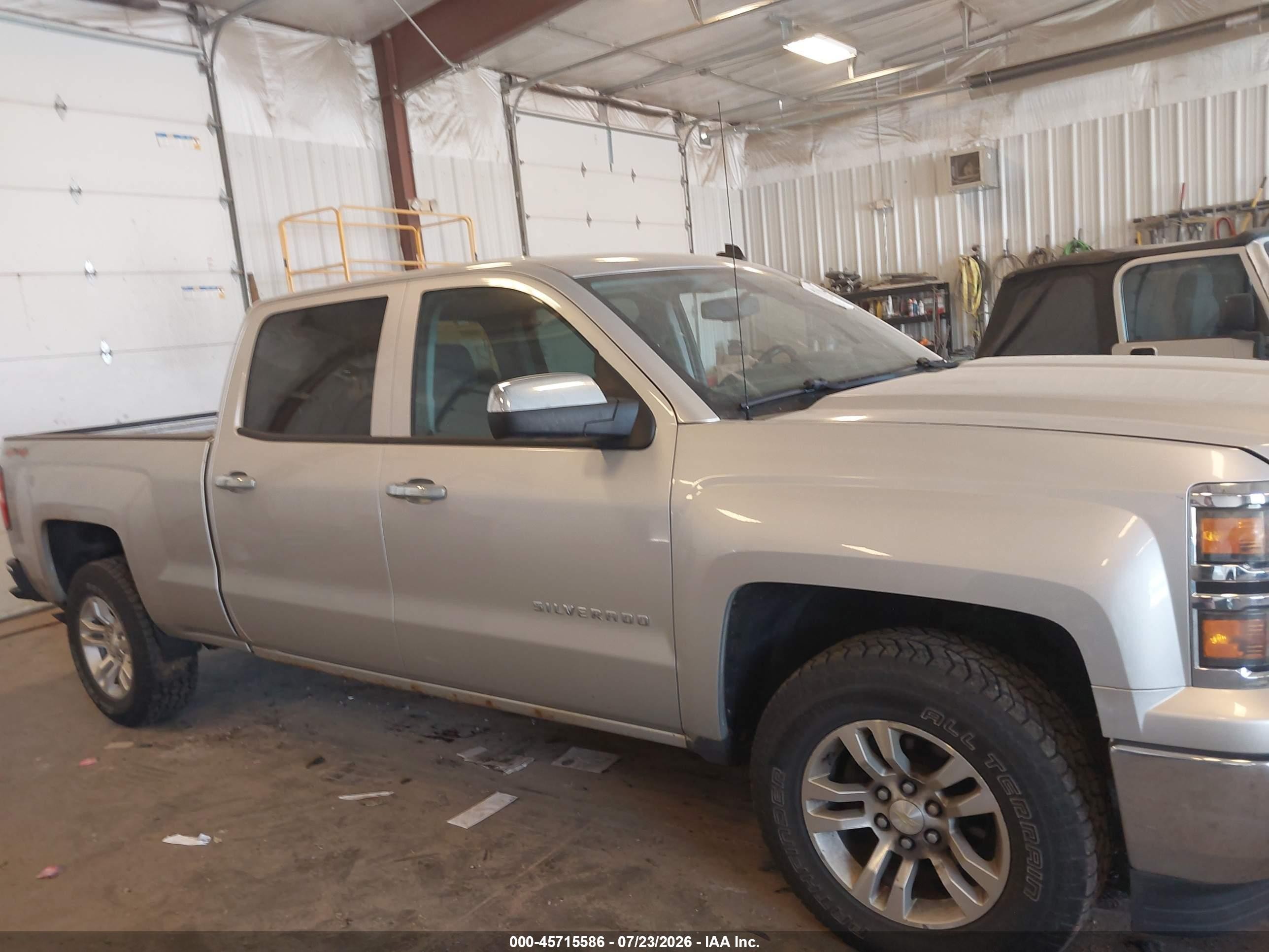 2014 Chevrolet Silverado 1500 Lt Silver vin: 1GCUKREC5EF195391