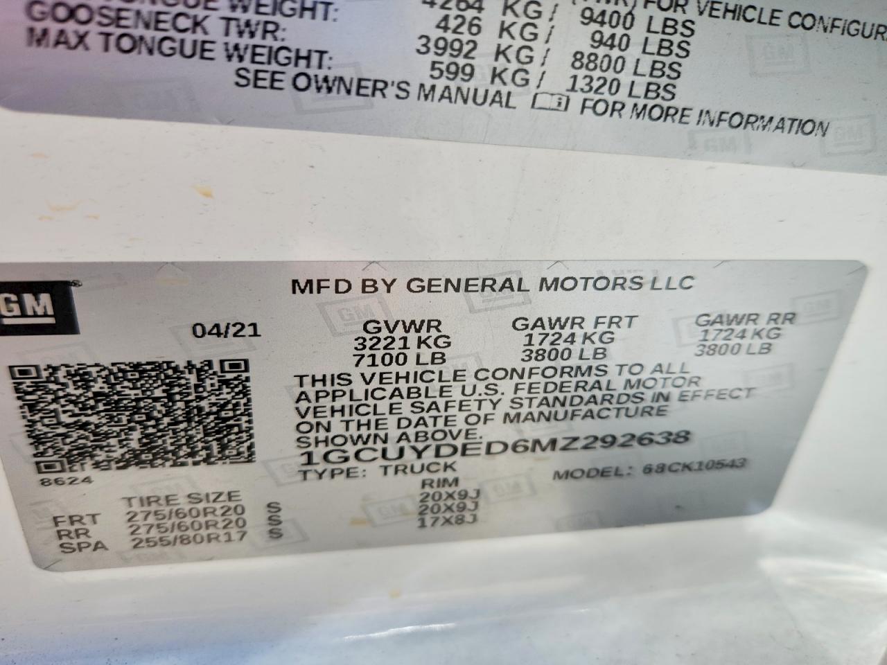 2021 Chevrolet Silverado K1500 Lt White vin: 1GCUYDED6MZ292638