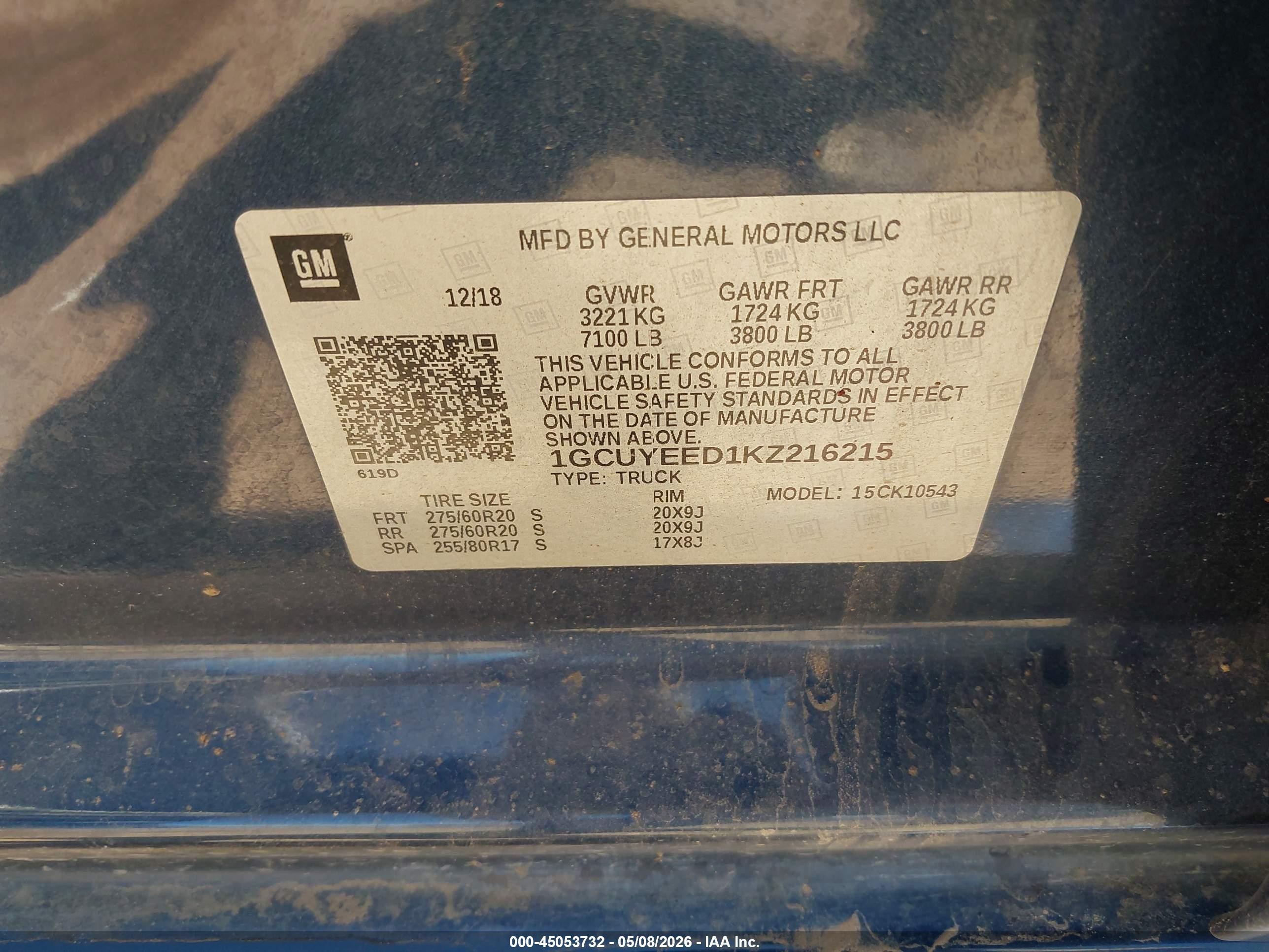 2019 Chevrolet Silverado 1500 Rst Синий vin: 1GCUYEED1KZ216215