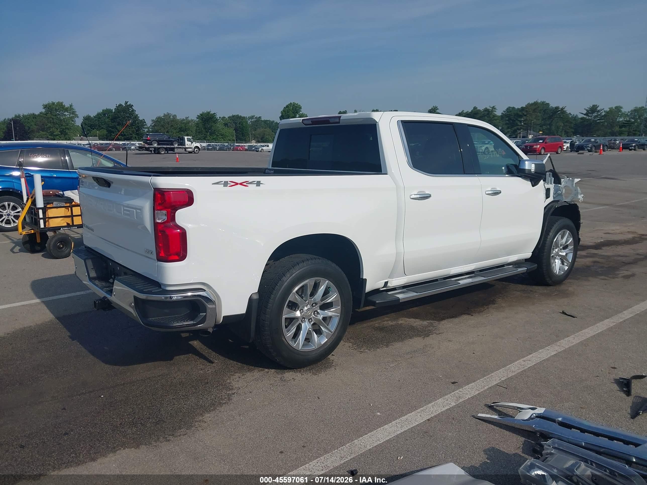 2021 Chevrolet Silverado 1500 4wd  Short Bed Ltz White vin: 1GCUYGED2MZ183580