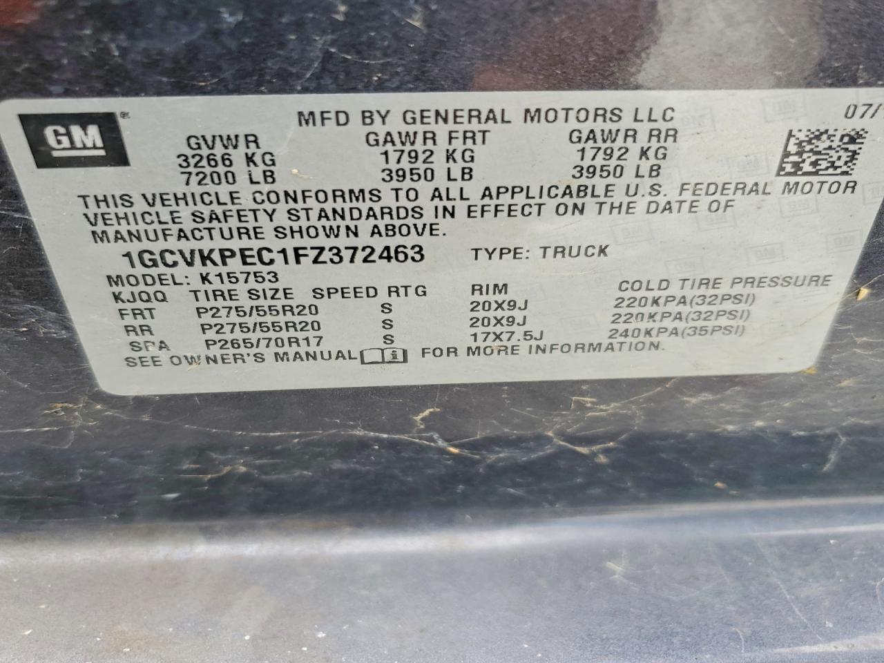 2015 Chevrolet Silverado K1500 Gray vin: 1GCVKPEC1FZ372463