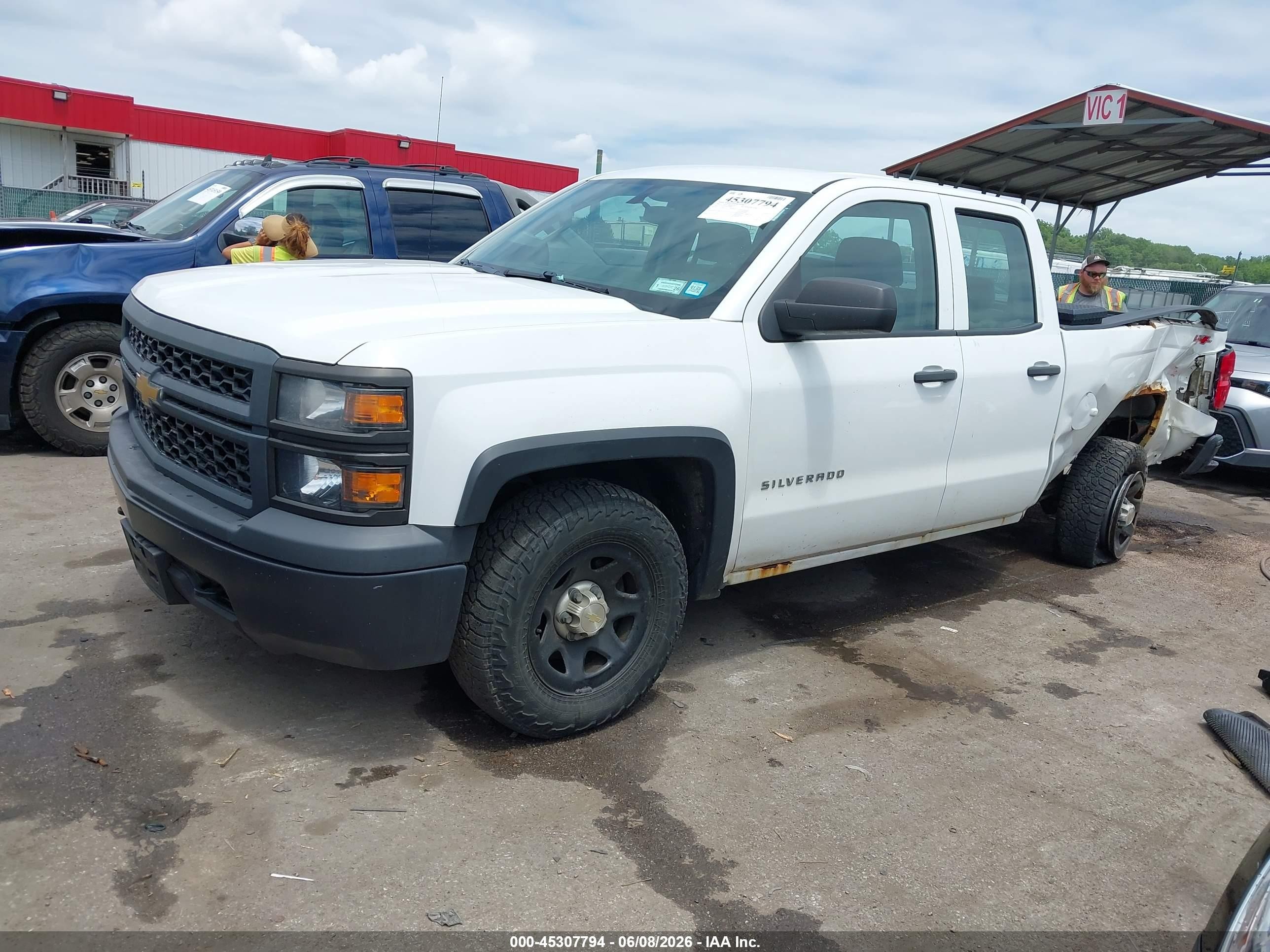 2015 Chevrolet Silverado 1500 Wt White vin: 1GCVKPEC1FZ399999