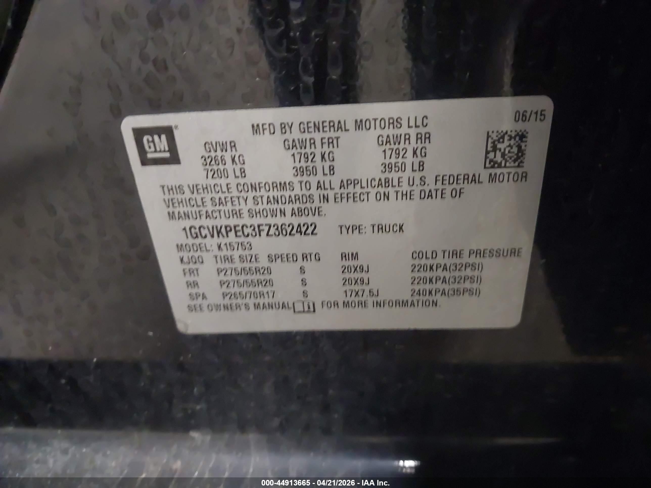 2015 Chevrolet Silverado 1500 Wt Black vin: 1GCVKPEC3FZ362422