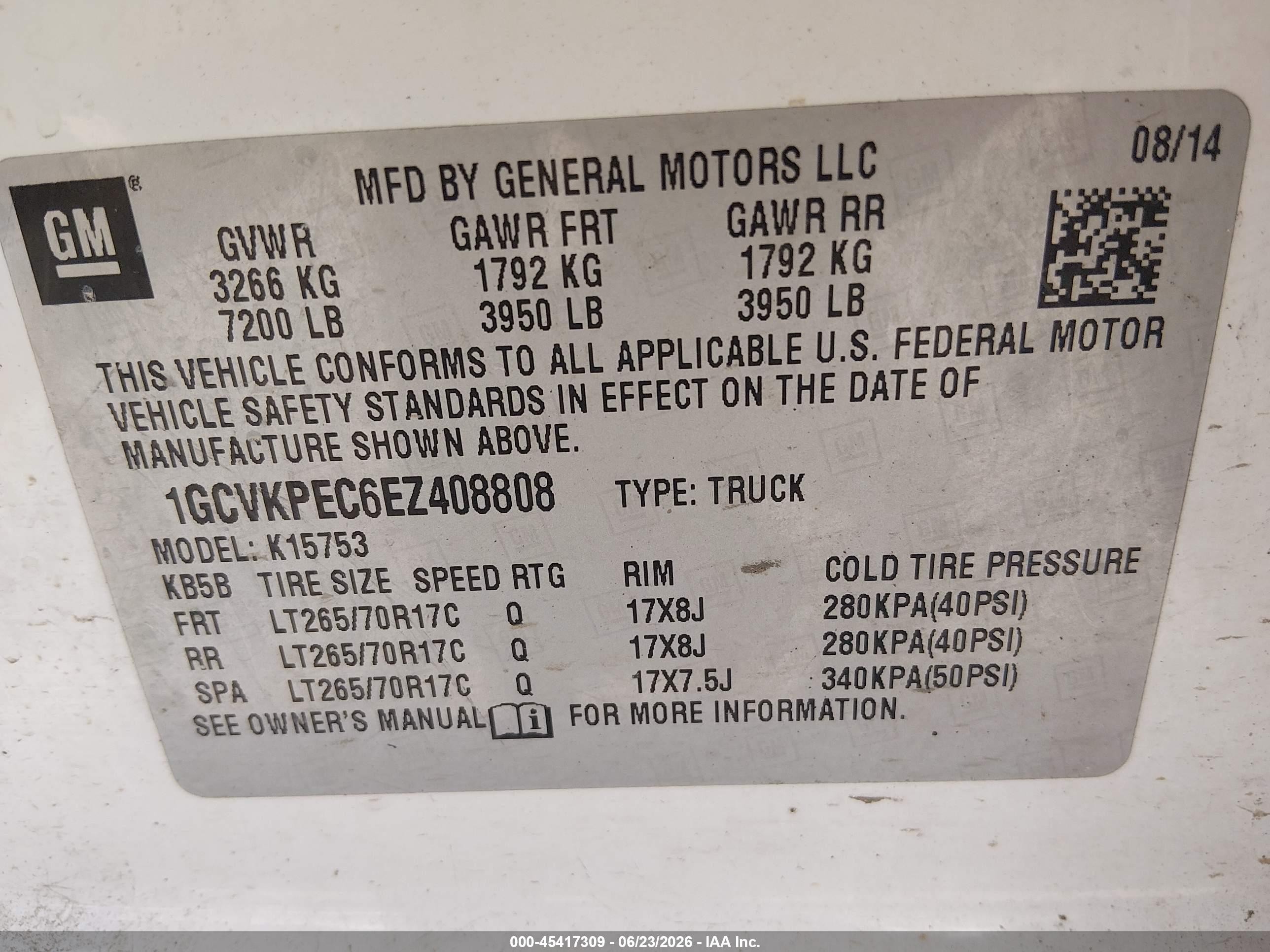 2014 Chevrolet Silverado 1500 Work Truck White vin: 1GCVKPEC6EZ408808