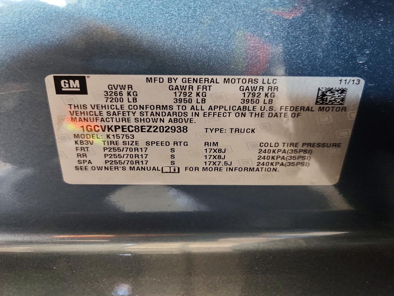 2014 Chevrolet Silverado K1500 Синий vin: 1GCVKPEC8EZ202938