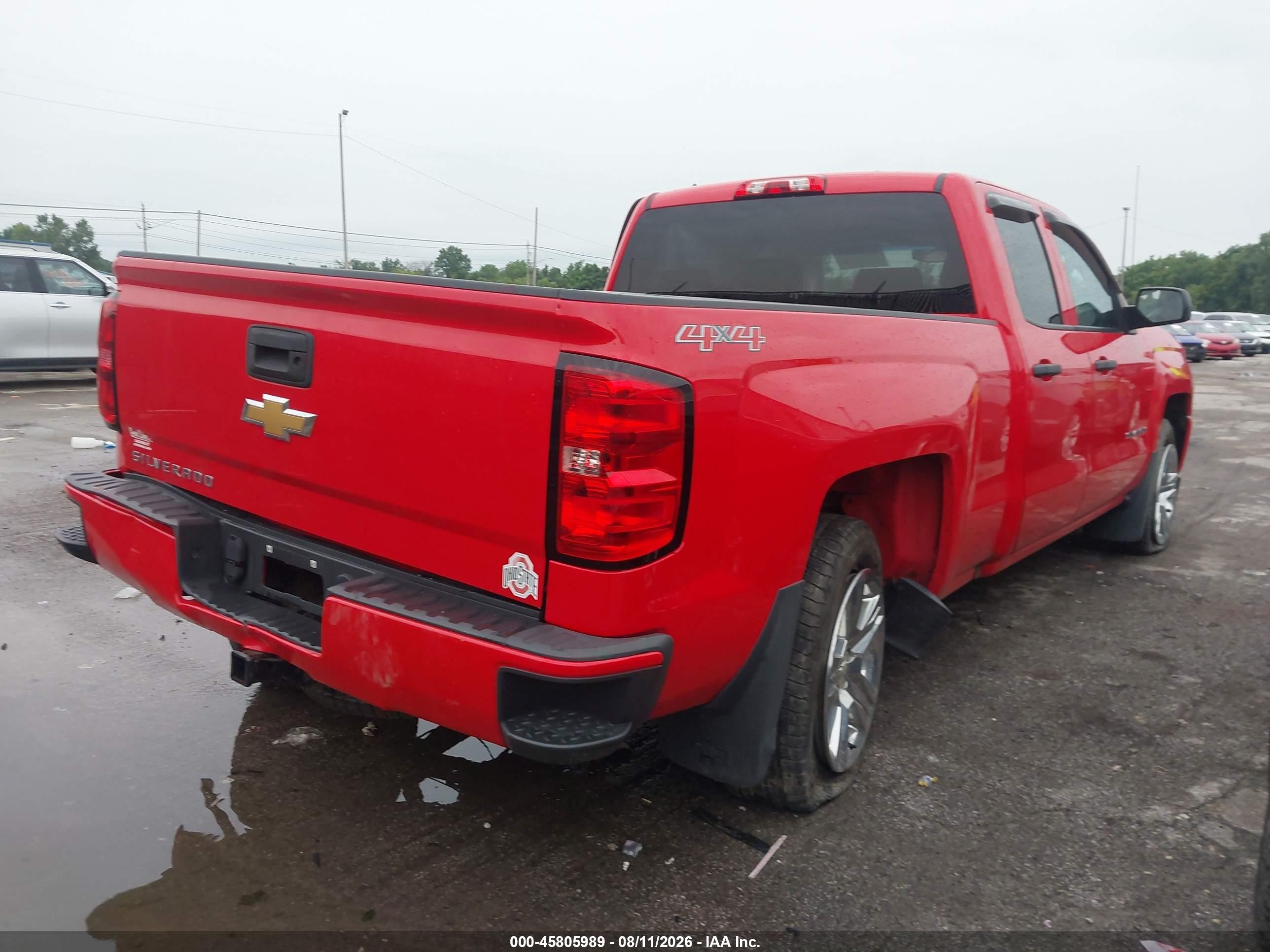 2016 Chevrolet Silverado 1500 Custom Красный vin: 1GCVKPEC9GZ305398