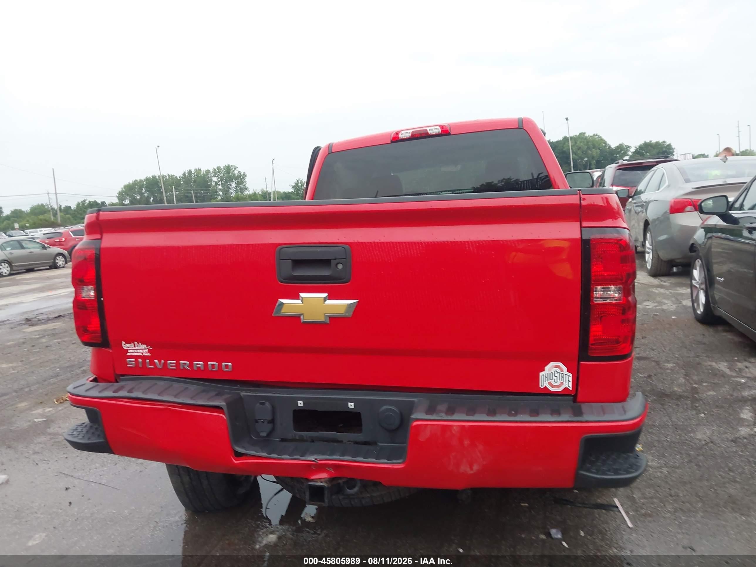 2016 Chevrolet Silverado 1500 Custom Красный vin: 1GCVKPEC9GZ305398