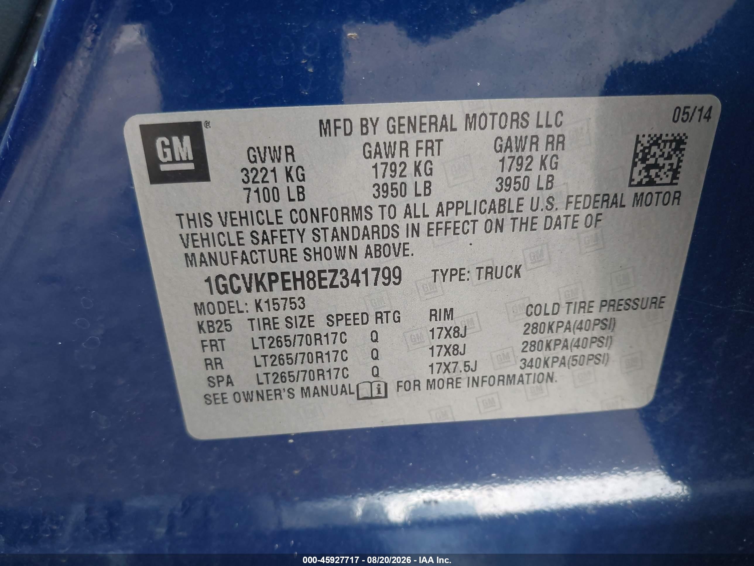 2014 Chevrolet Silverado 1500 Work Truck Blue vin: 1GCVKPEH8EZ341799