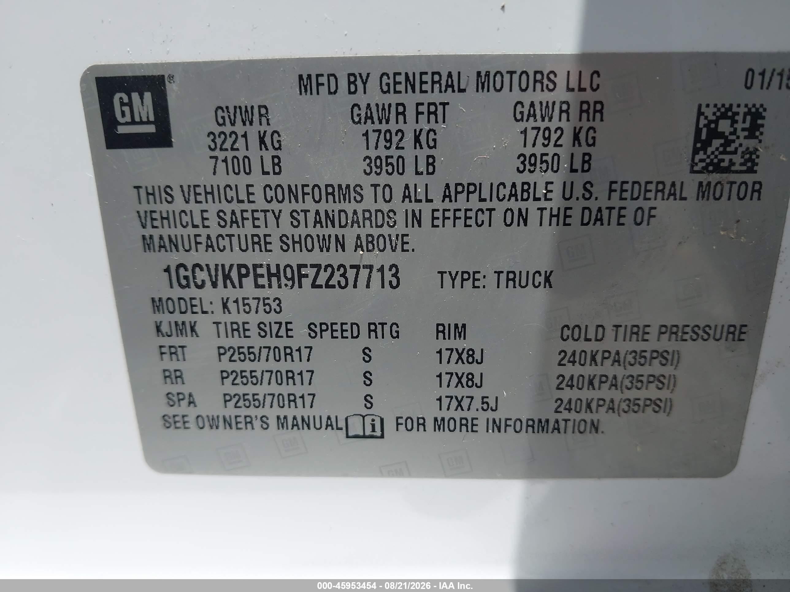 2015 Chevrolet Silverado 1500 Ls White vin: 1GCVKPEH9FZ237713