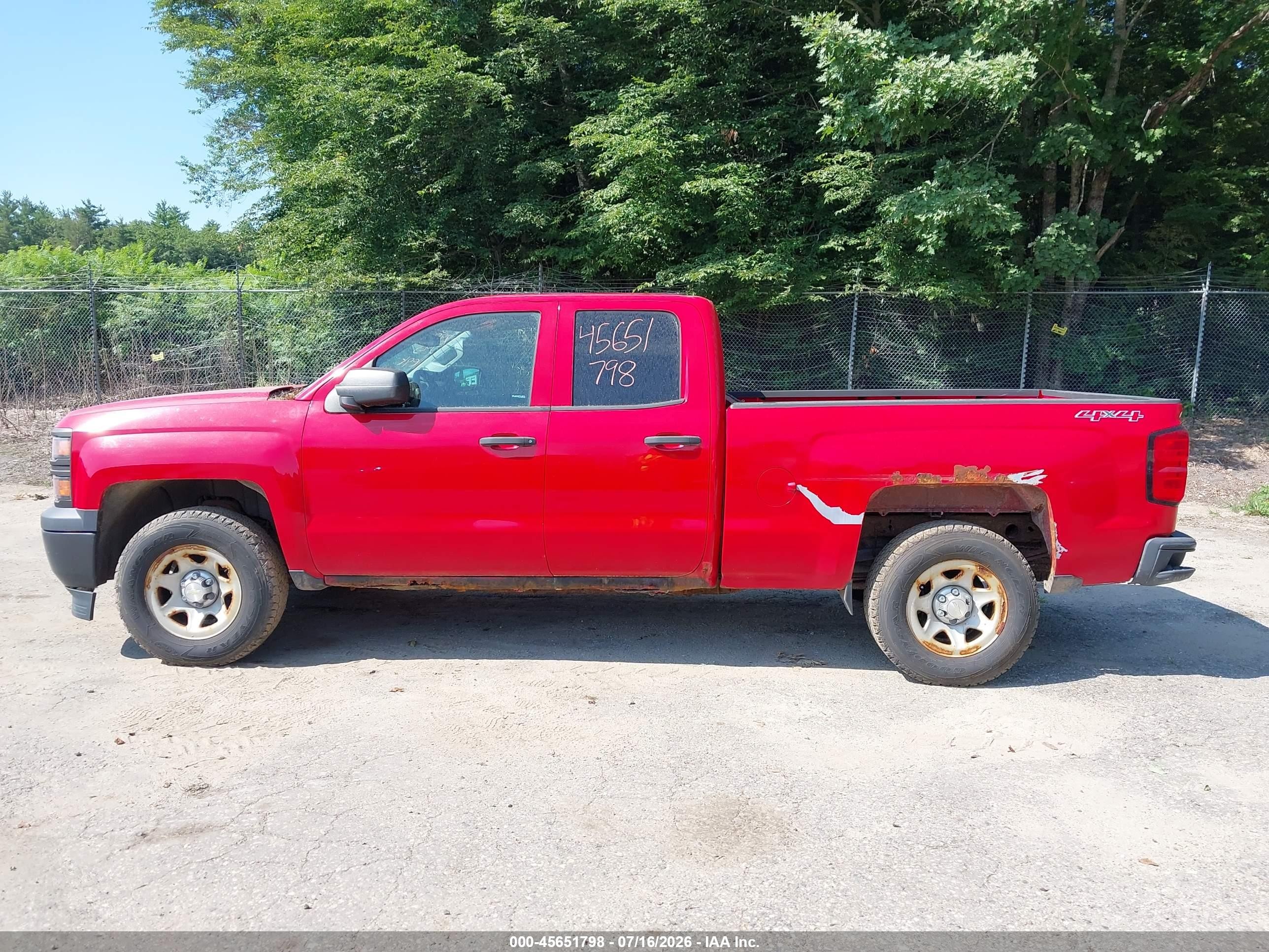 2014 Chevrolet Silverado 1500 Work Truck Red vin: 1GCVKPEHXEZ402425