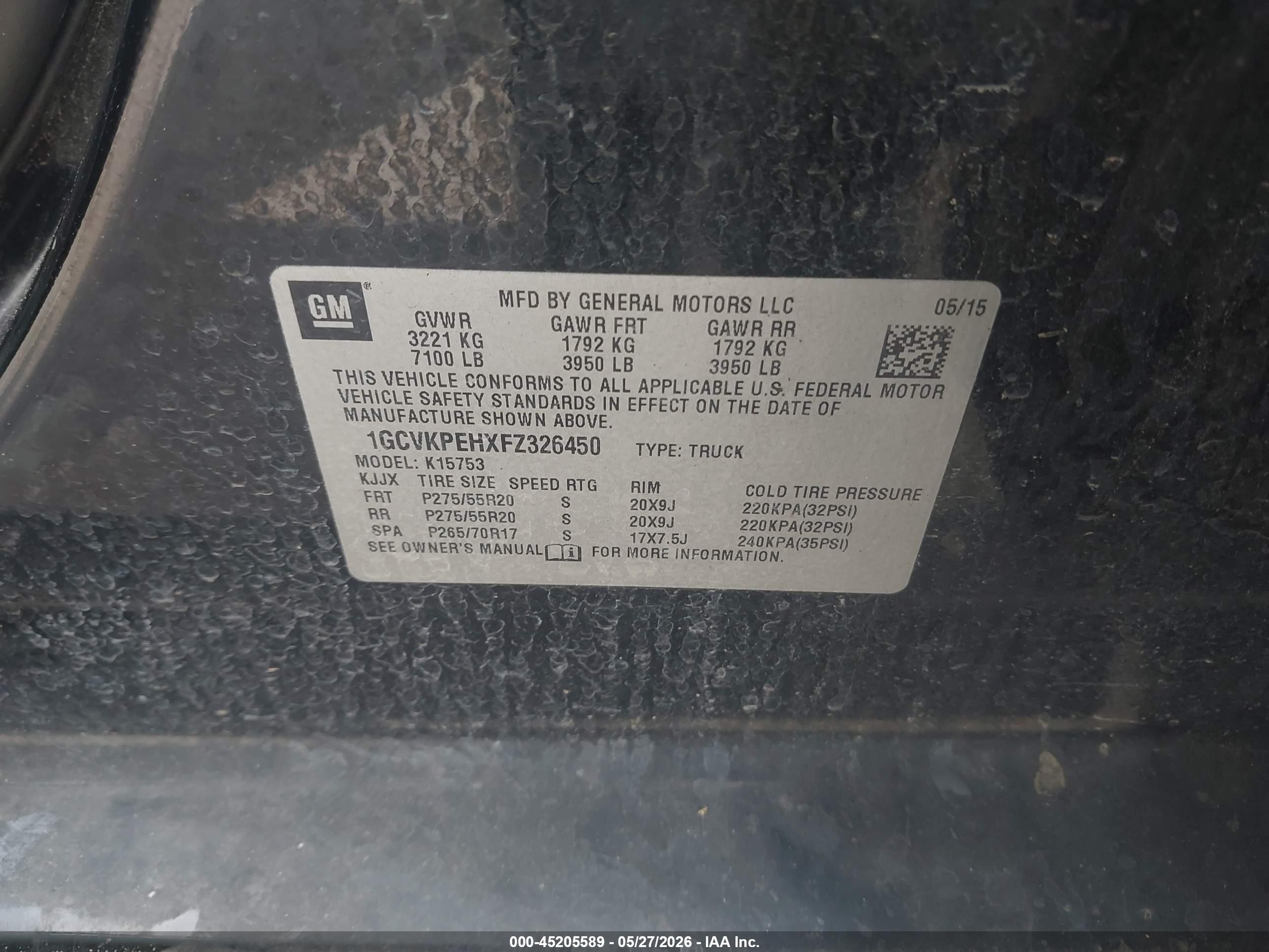 2015 Chevrolet Silverado 1500 Wt Черный vin: 1GCVKPEHXFZ326450