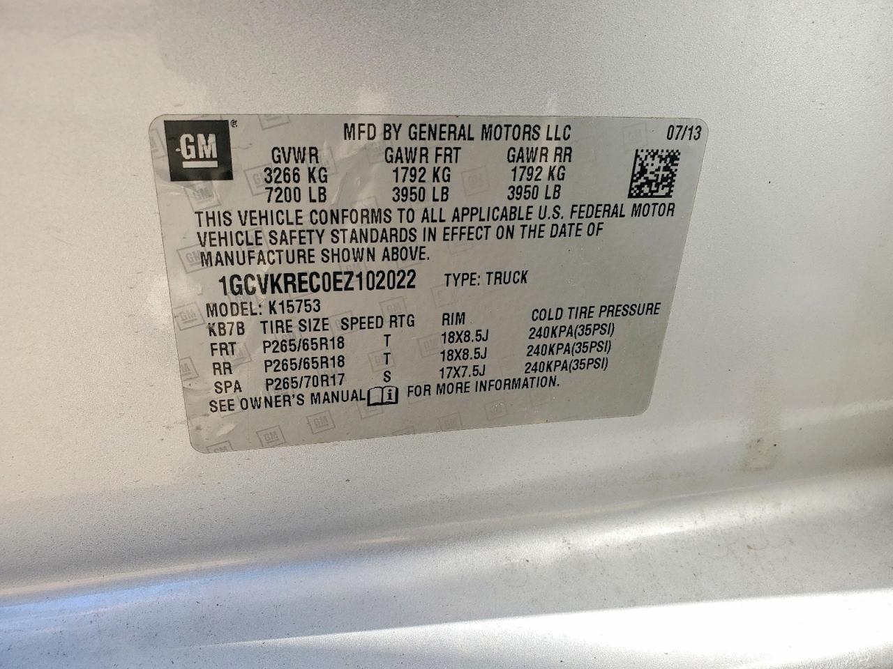 2014 Chevrolet Silverado K1500 Lt Silver vin: 1GCVKREC0EZ102022