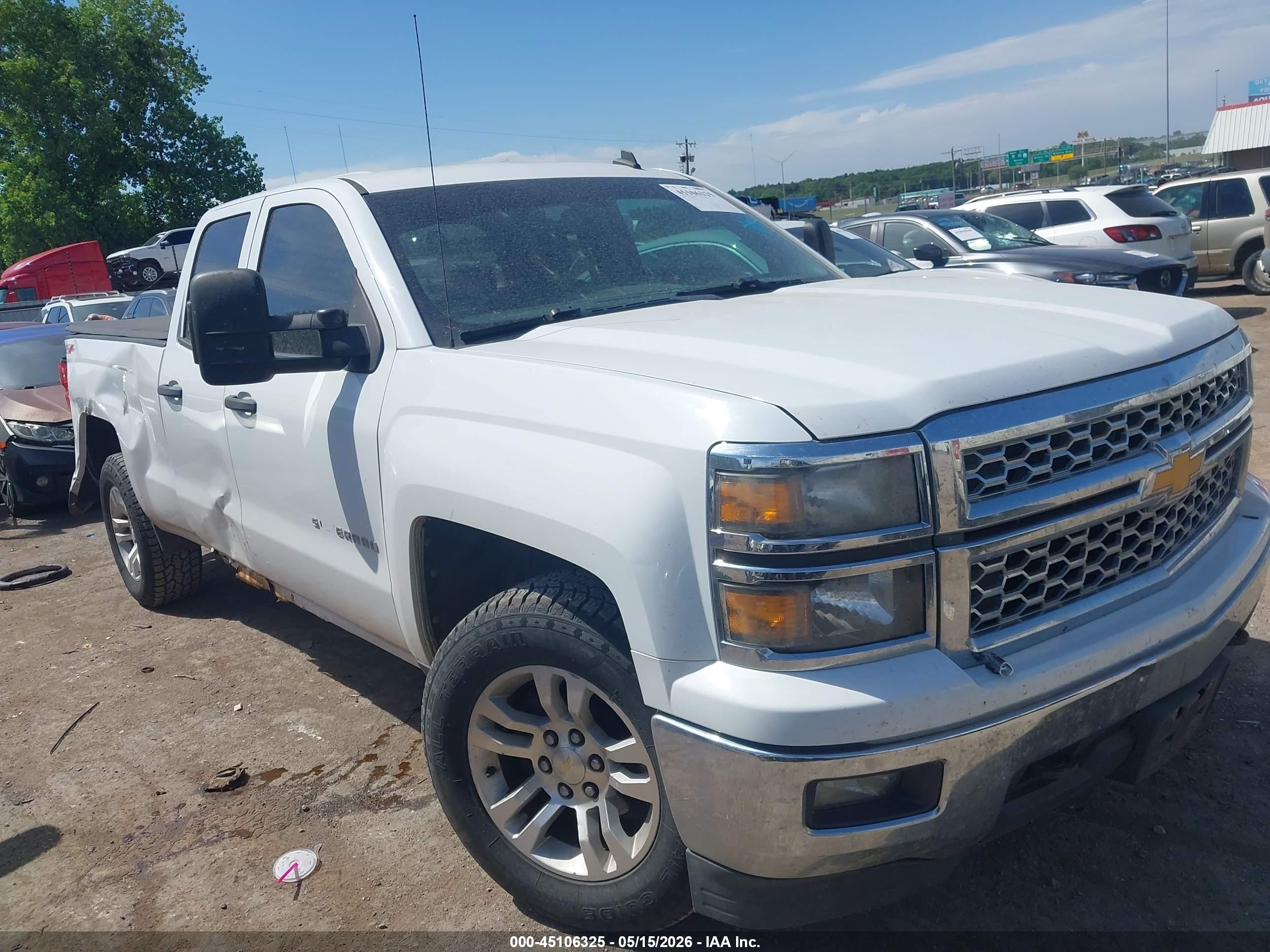 2014 Chevrolet Silverado 1500 1lt White vin: 1GCVKREC0EZ109911