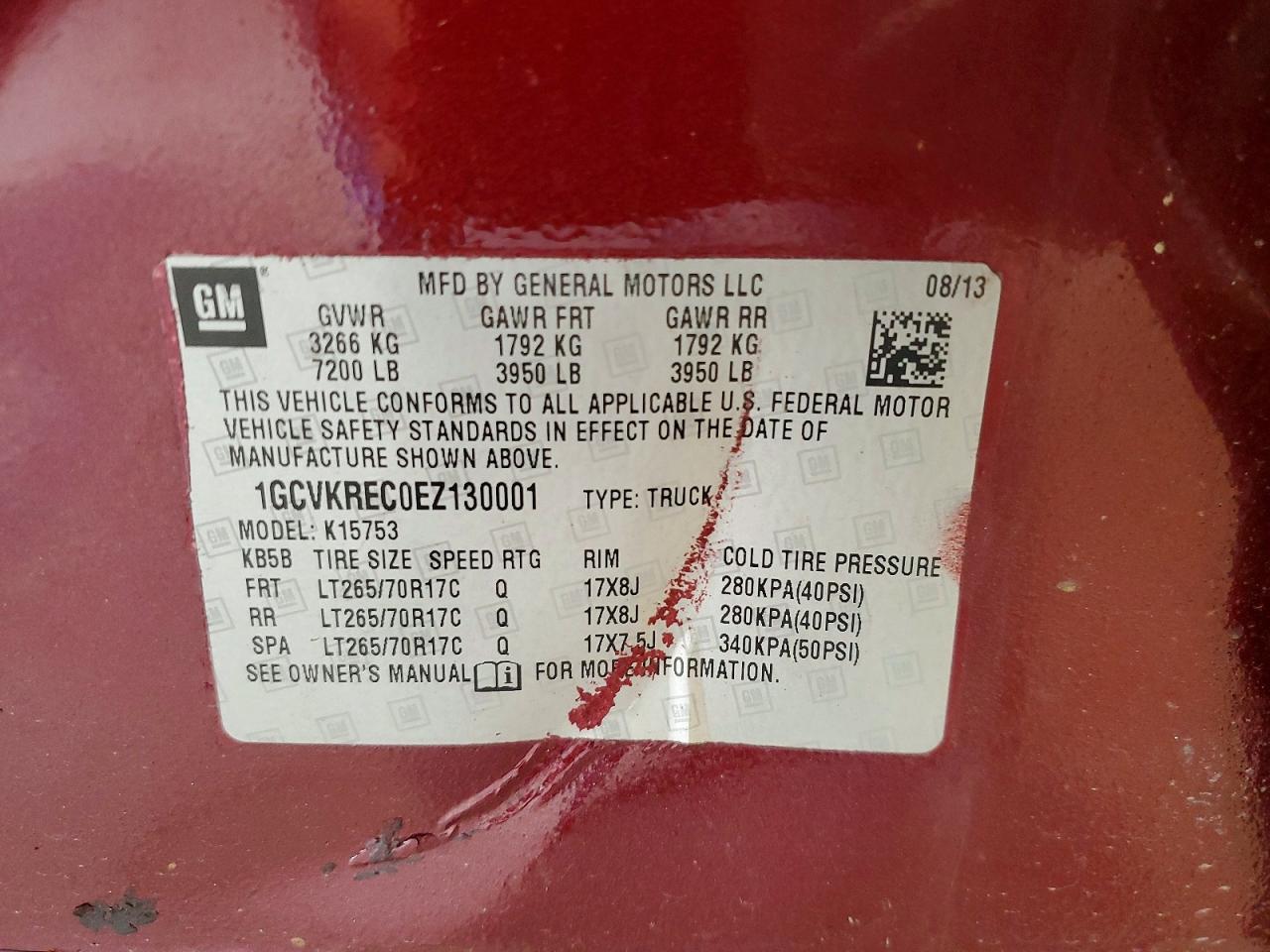 2014 Chevrolet Silverado K1500 Lt Red vin: 1GCVKREC0EZ130001