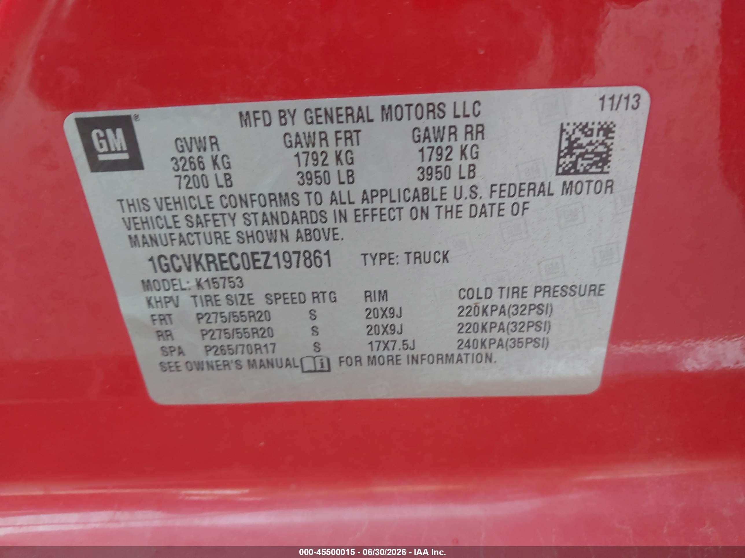 2014 Chevrolet Silverado 1500 Lt Red vin: 1GCVKREC0EZ197861