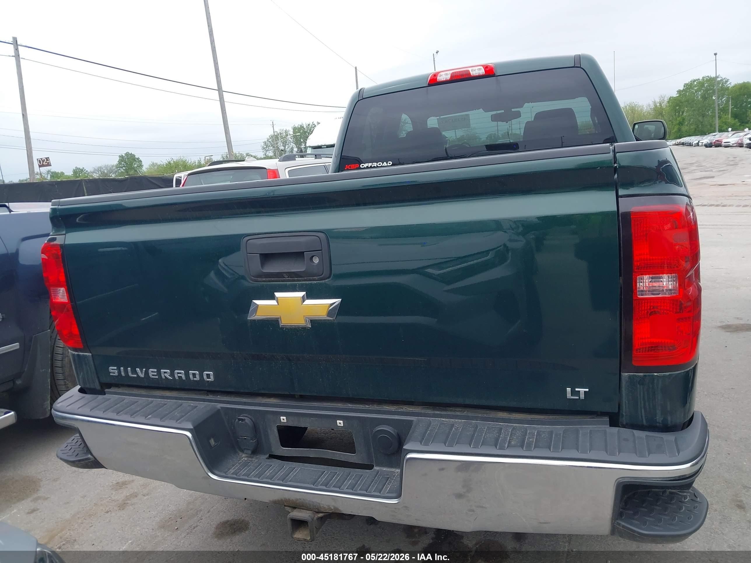2015 Chevrolet Silverado 1500 1lt Green vin: 1GCVKREC0FZ217480