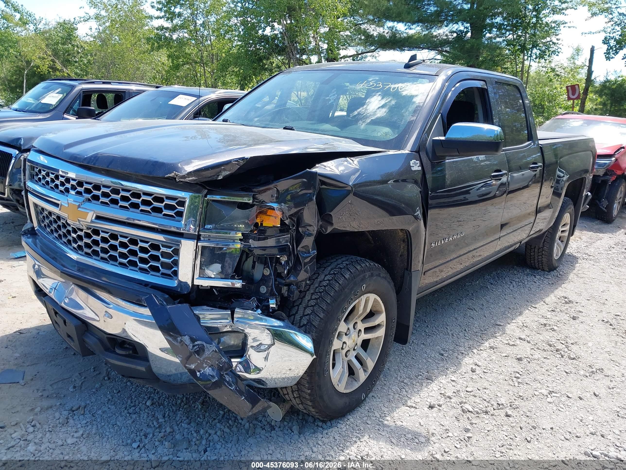 2015 Chevrolet Silverado 1500 Lt Black vin: 1GCVKREC0FZ257834