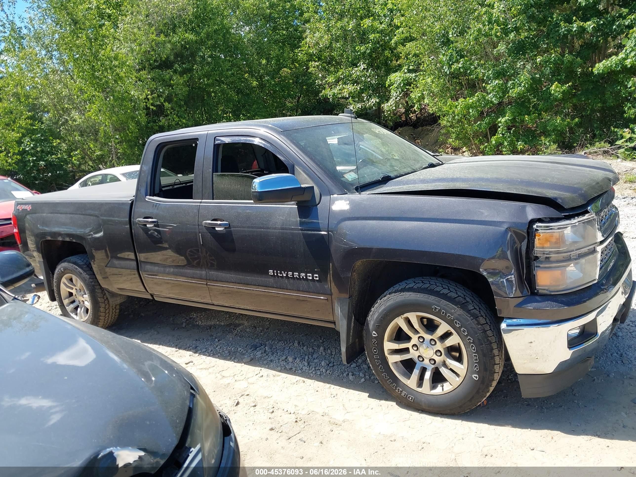 2015 Chevrolet Silverado 1500 Lt Black vin: 1GCVKREC0FZ257834