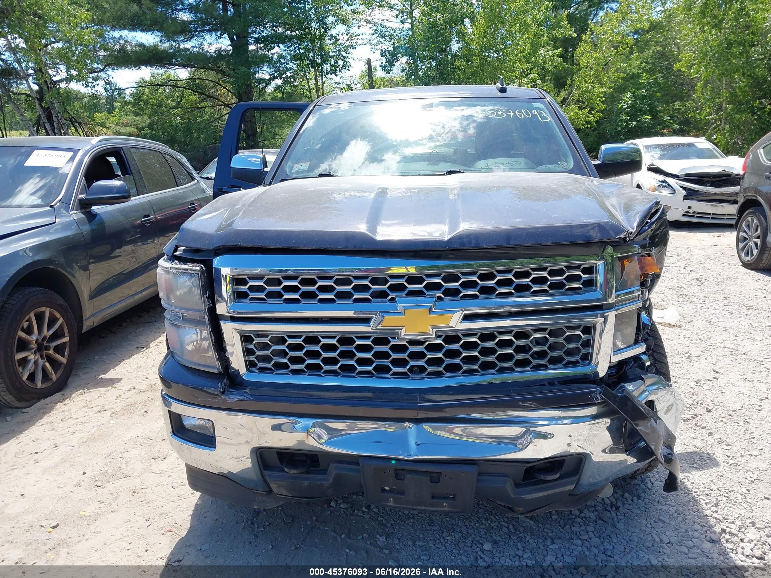 2015 Chevrolet Silverado 1500 Lt Black vin: 1GCVKREC0FZ257834