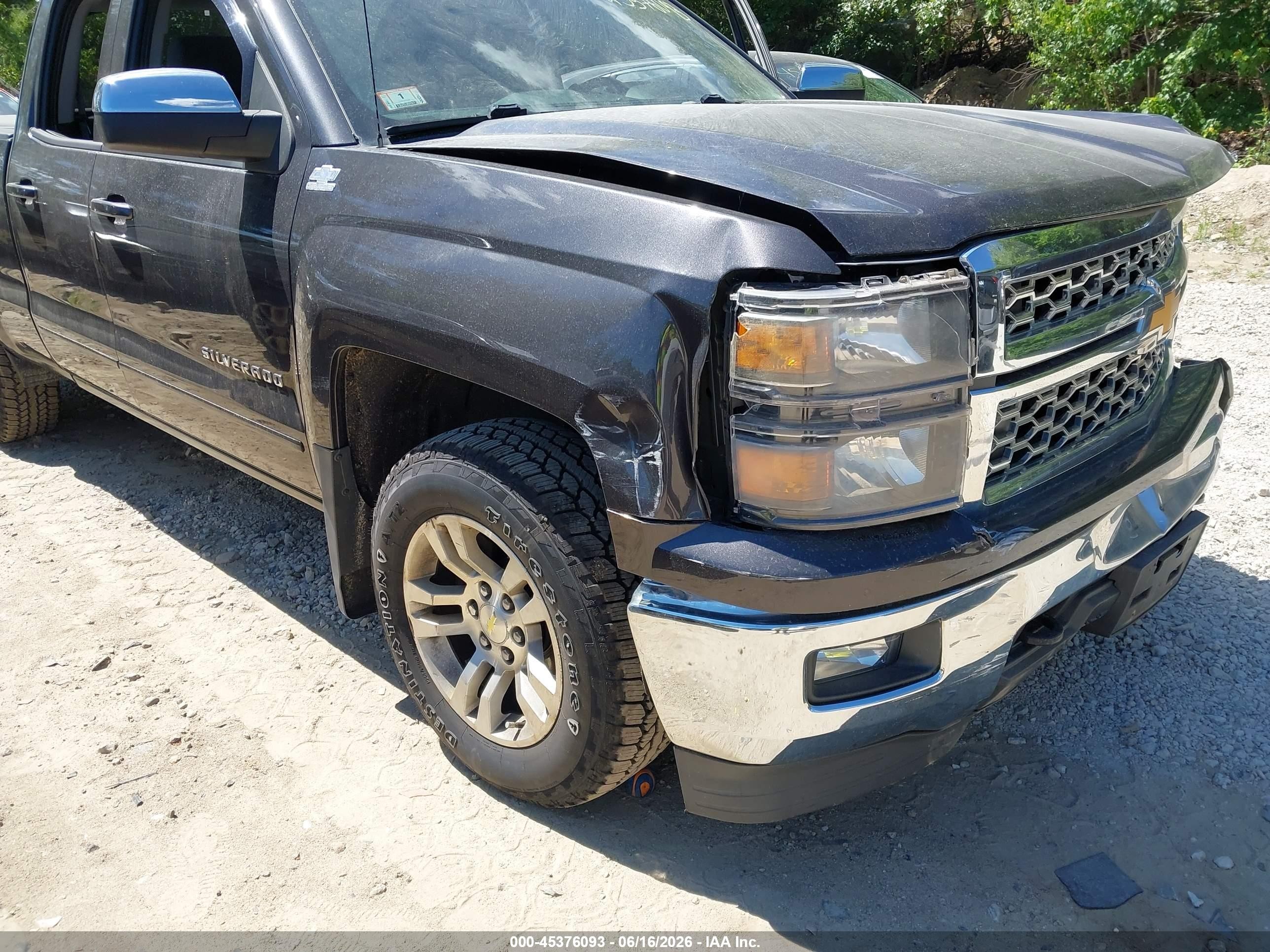 2015 Chevrolet Silverado 1500 Lt Black vin: 1GCVKREC0FZ257834