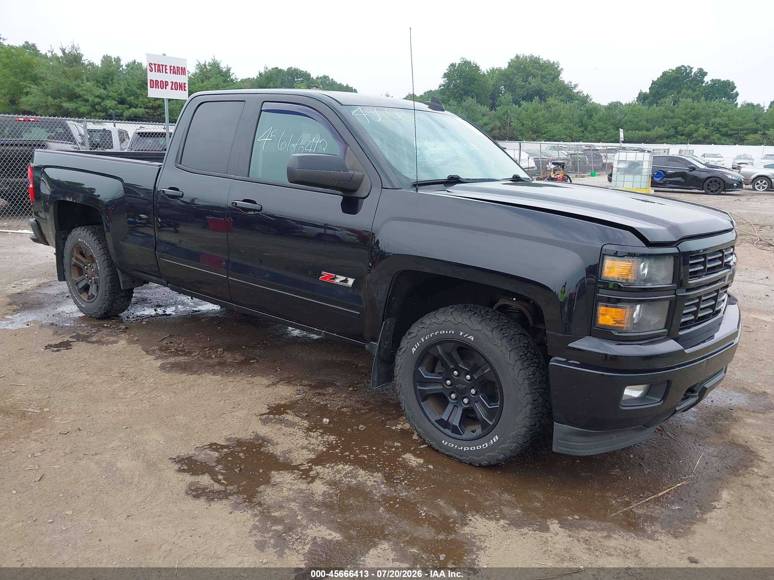 2015 Chevrolet Silverado 1500 Lt Black vin: 1GCVKREC0FZ445981