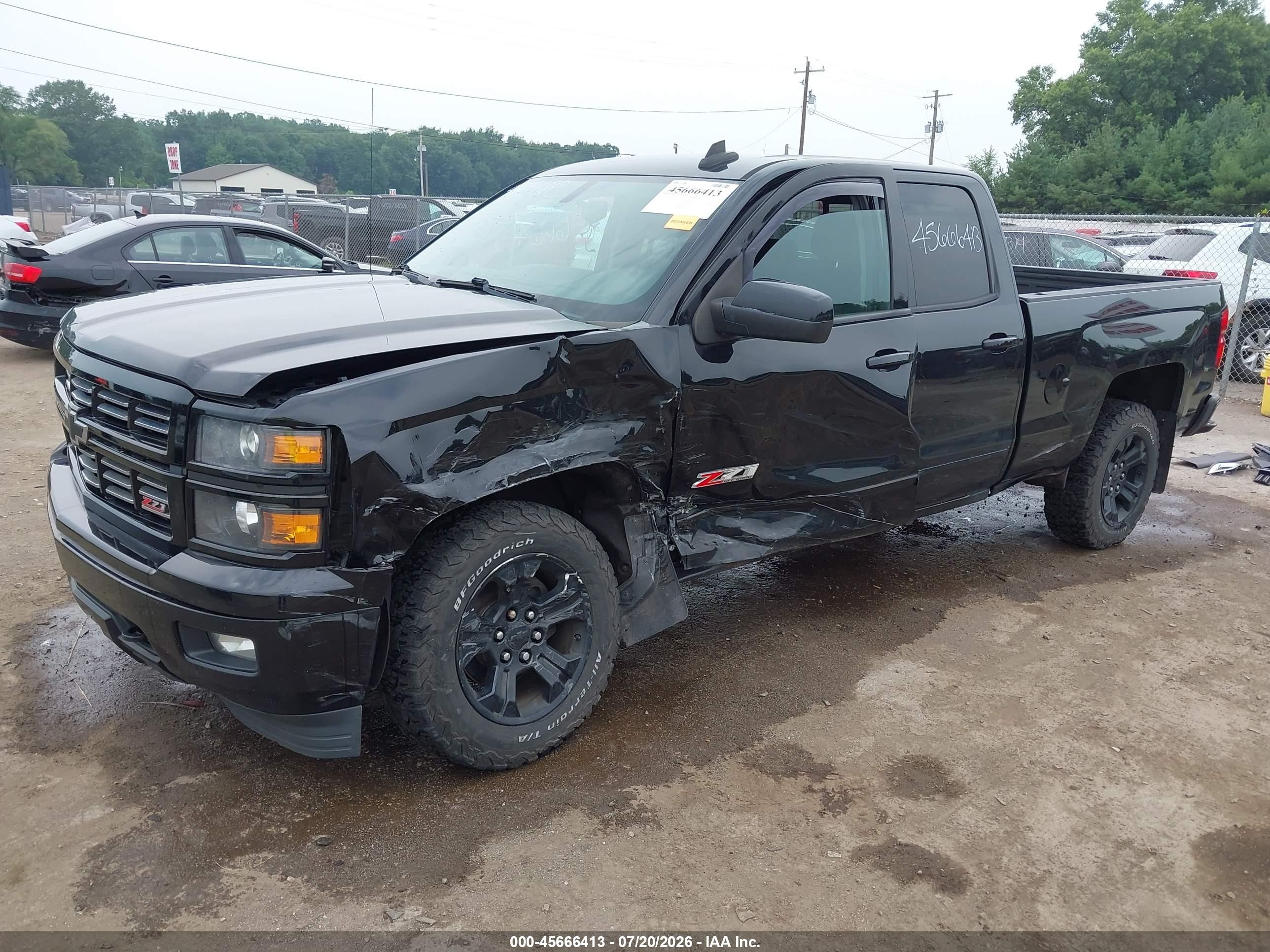 2015 Chevrolet Silverado 1500 Lt Black vin: 1GCVKREC0FZ445981
