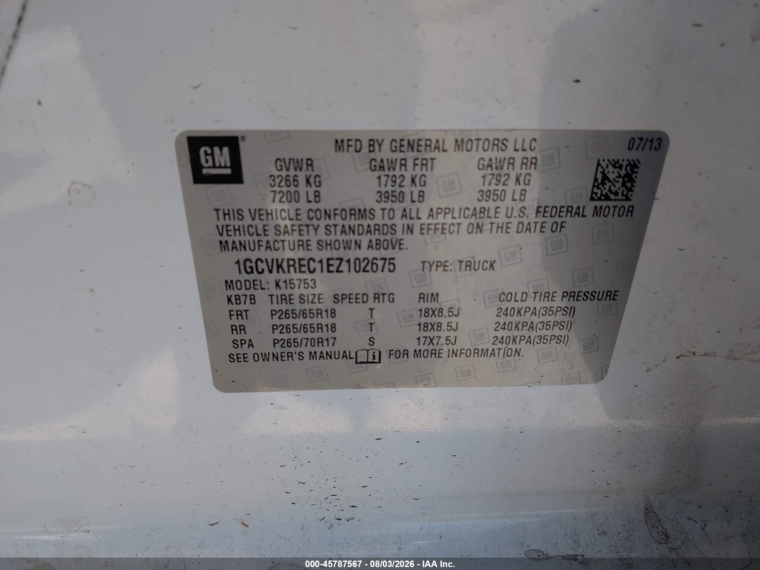 2014 Chevrolet Silverado 1500 Lt White vin: 1GCVKREC1EZ102675