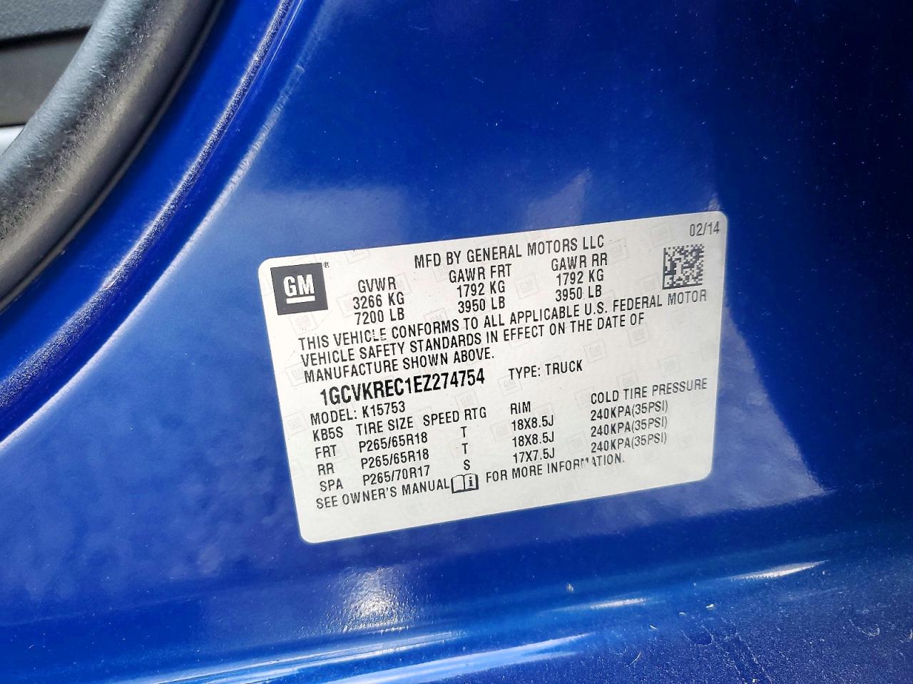 2014 Chevrolet Silverado K1500 Lt Синий vin: 1GCVKREC1EZ274754