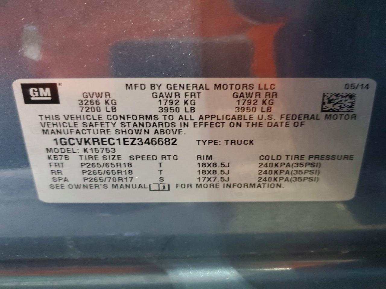 2014 Chevrolet Silverado K1500 Lt Blue vin: 1GCVKREC1EZ346682