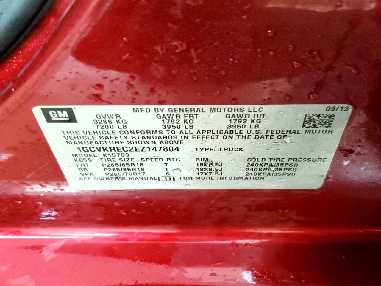 2014 Chevrolet Silverado K1500 Lt Maroon vin: 1GCVKREC2EZ147804