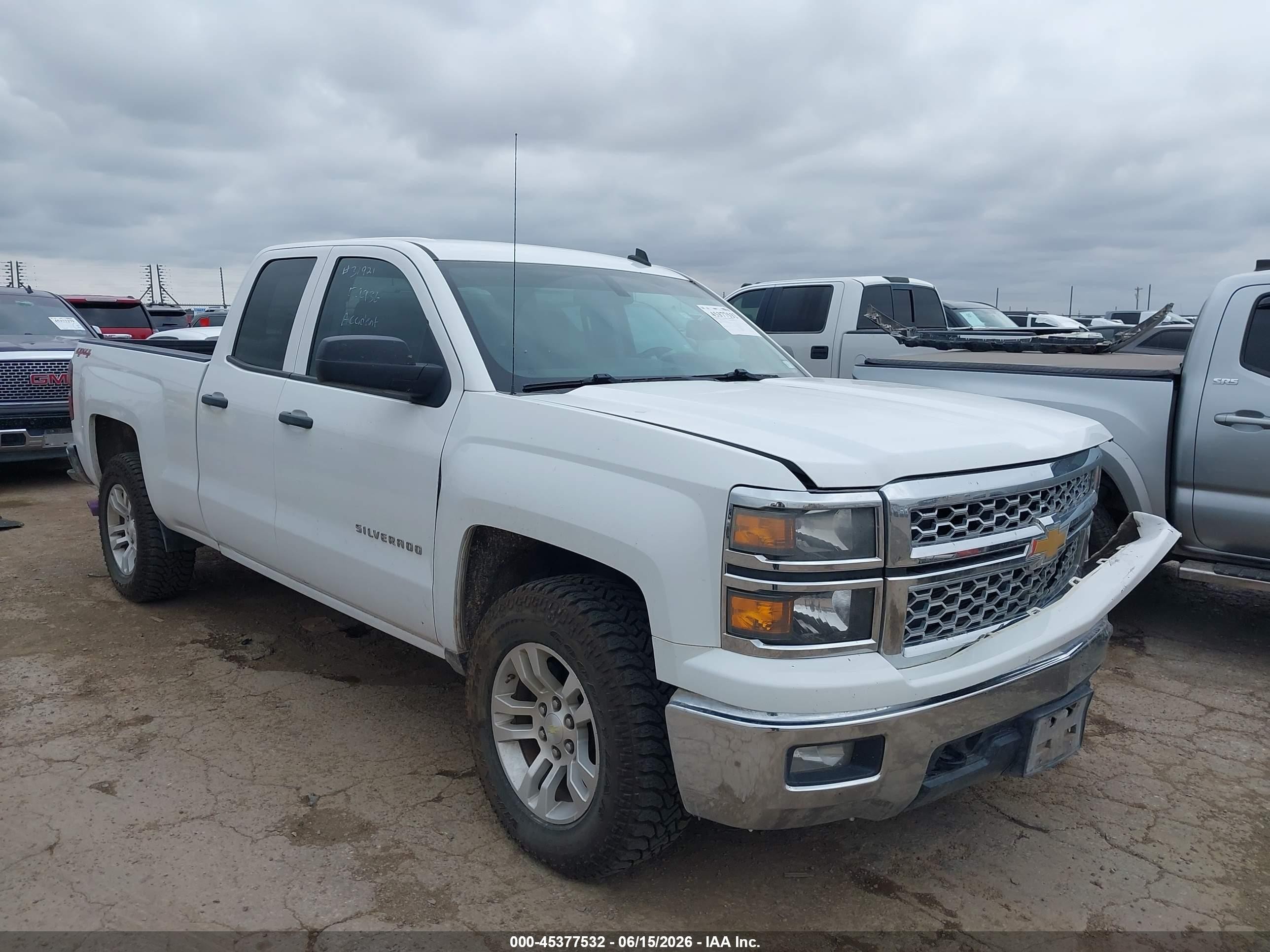 2014 Chevrolet Silverado 1500 Lt White vin: 1GCVKREC2EZ191026