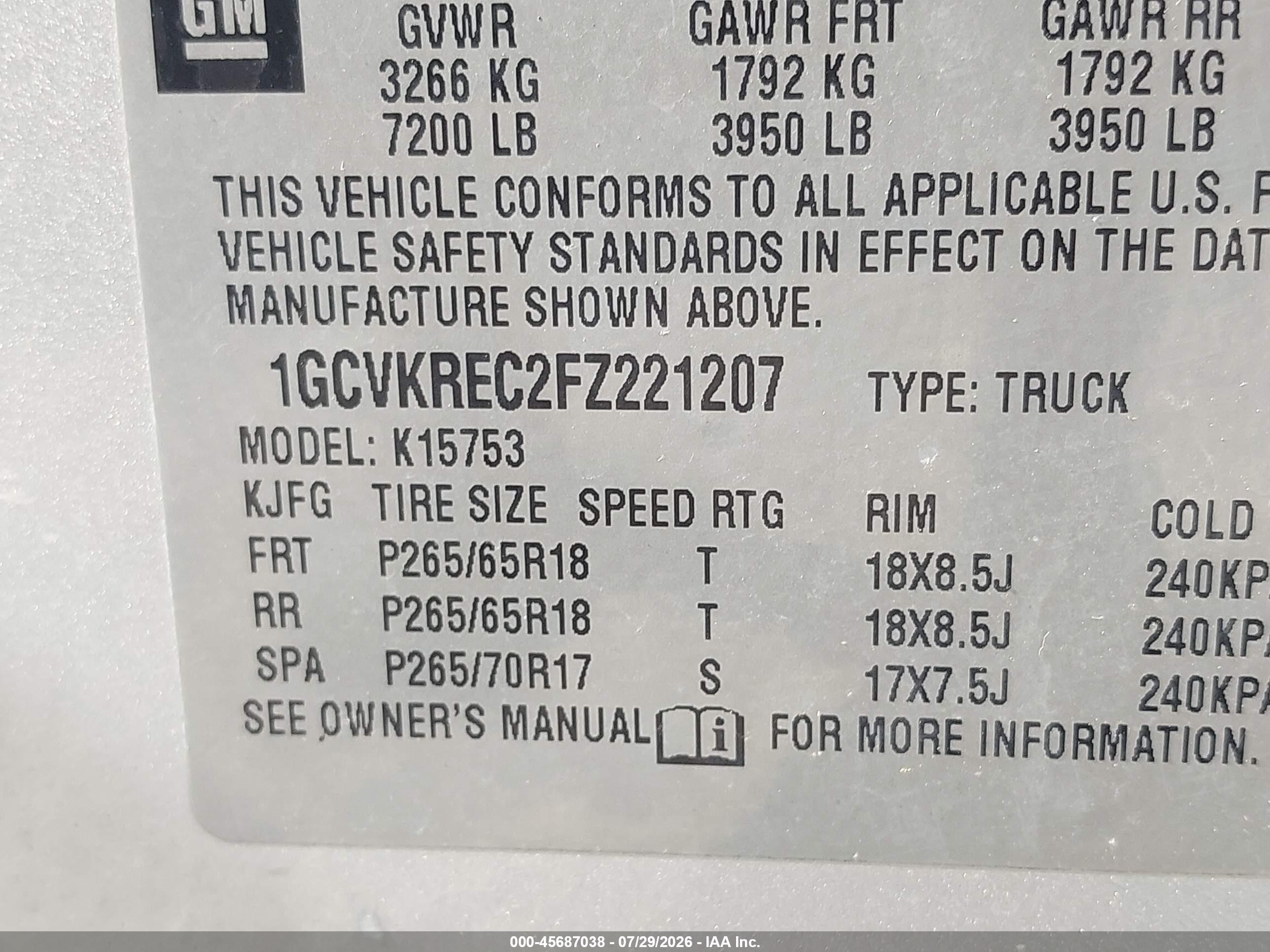2015 Chevrolet Silverado 1500 Lt Silver vin: 1GCVKREC2FZ221207
