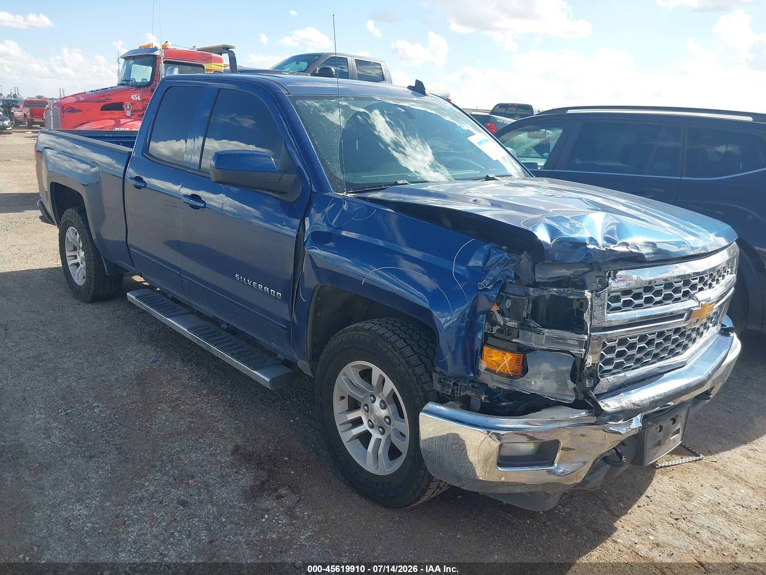 2015 Chevrolet Silverado 1500 Lt Blue vin: 1GCVKREC2FZ229582