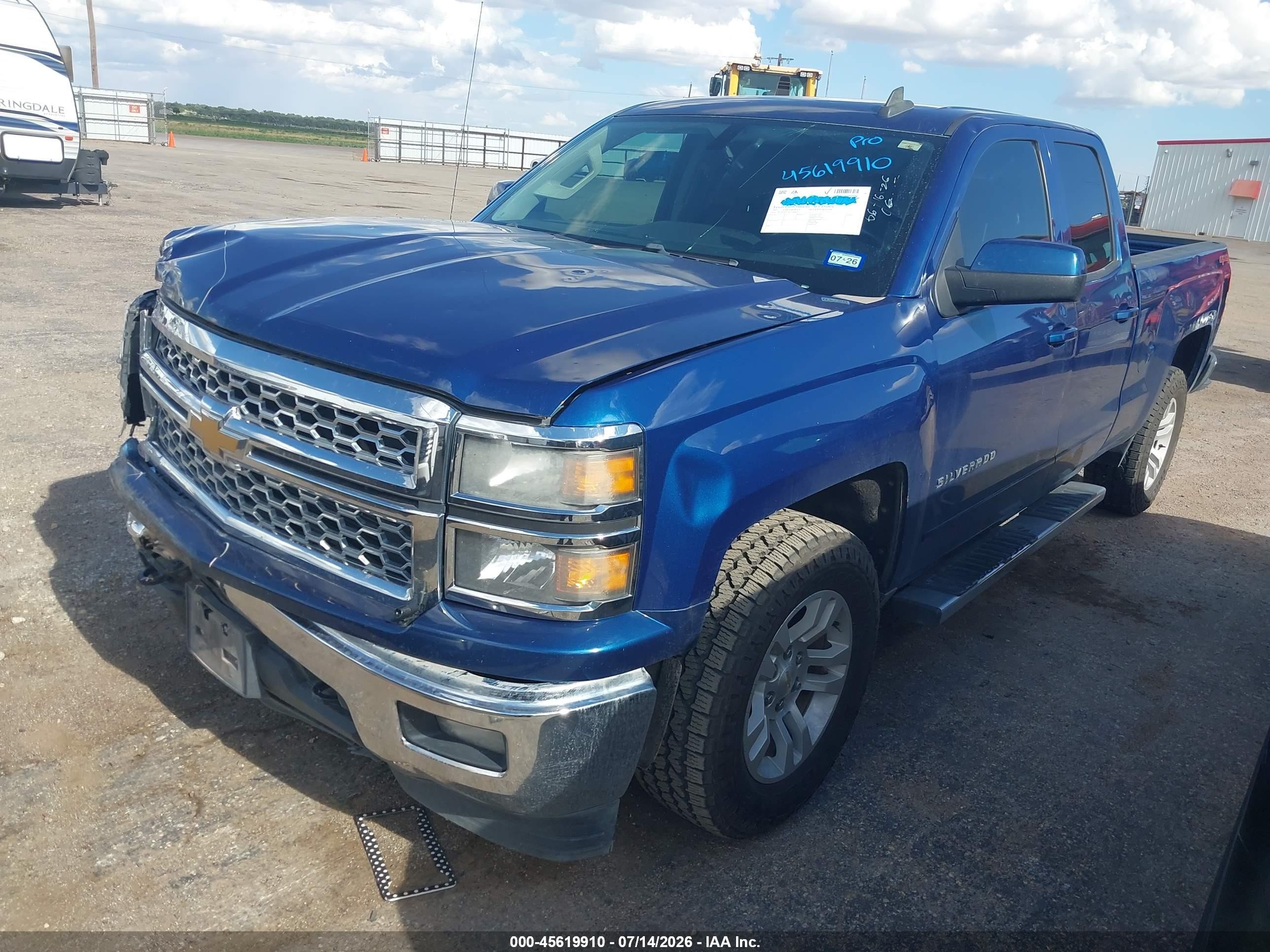 2015 Chevrolet Silverado 1500 Lt Blue vin: 1GCVKREC2FZ229582