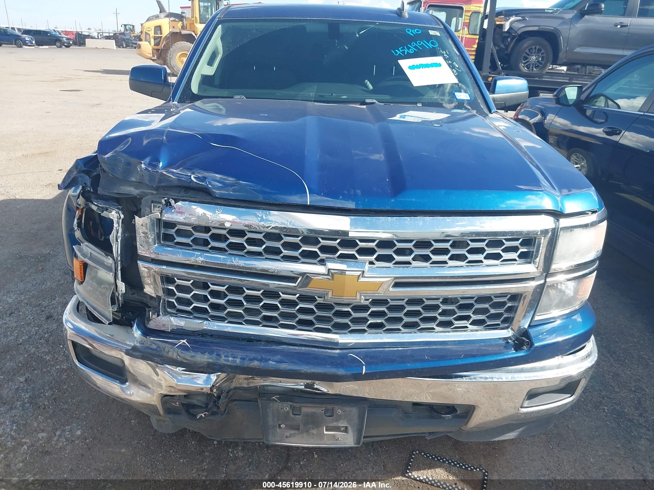 2015 Chevrolet Silverado 1500 Lt Blue vin: 1GCVKREC2FZ229582