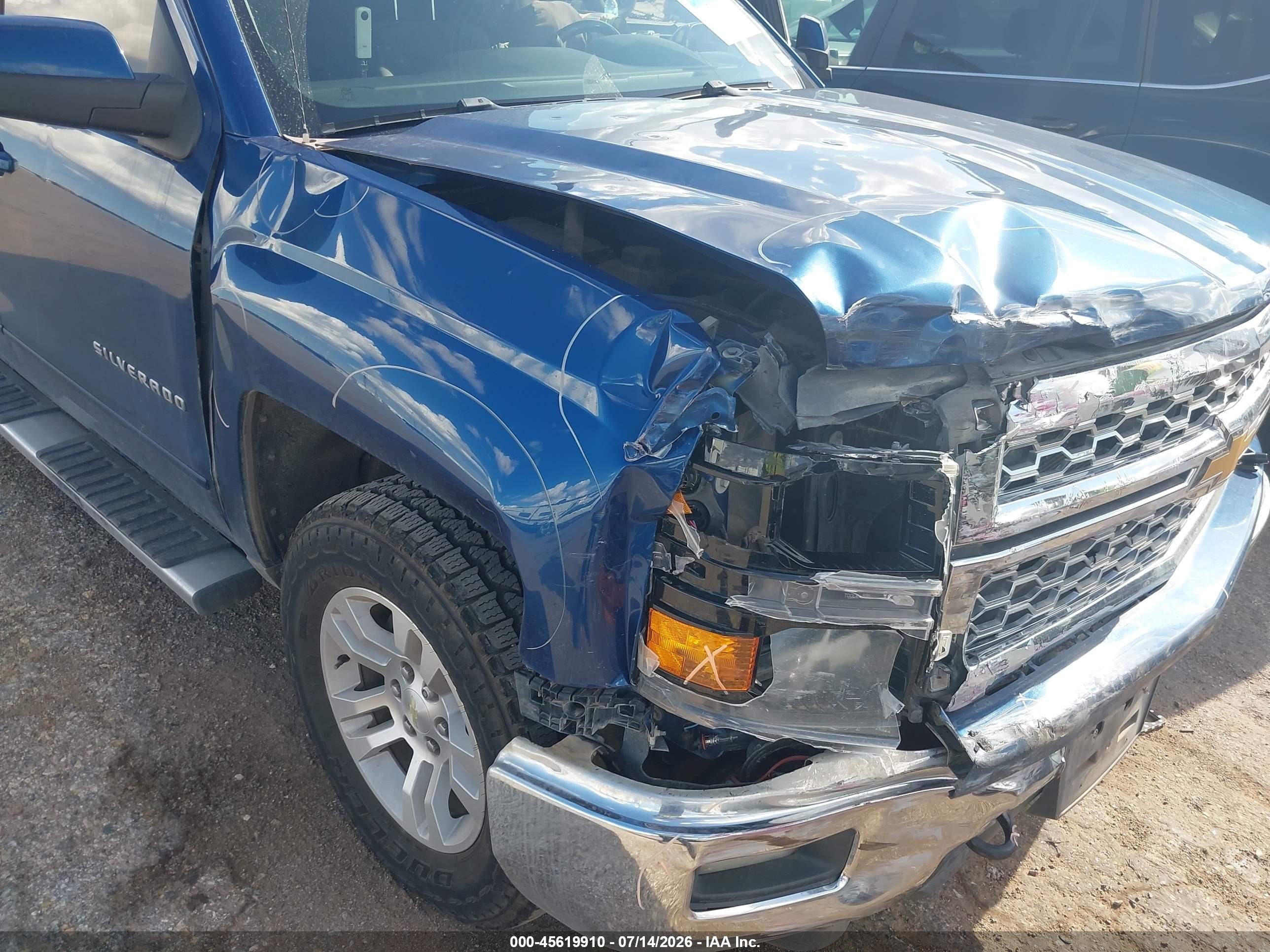 2015 Chevrolet Silverado 1500 Lt Blue vin: 1GCVKREC2FZ229582