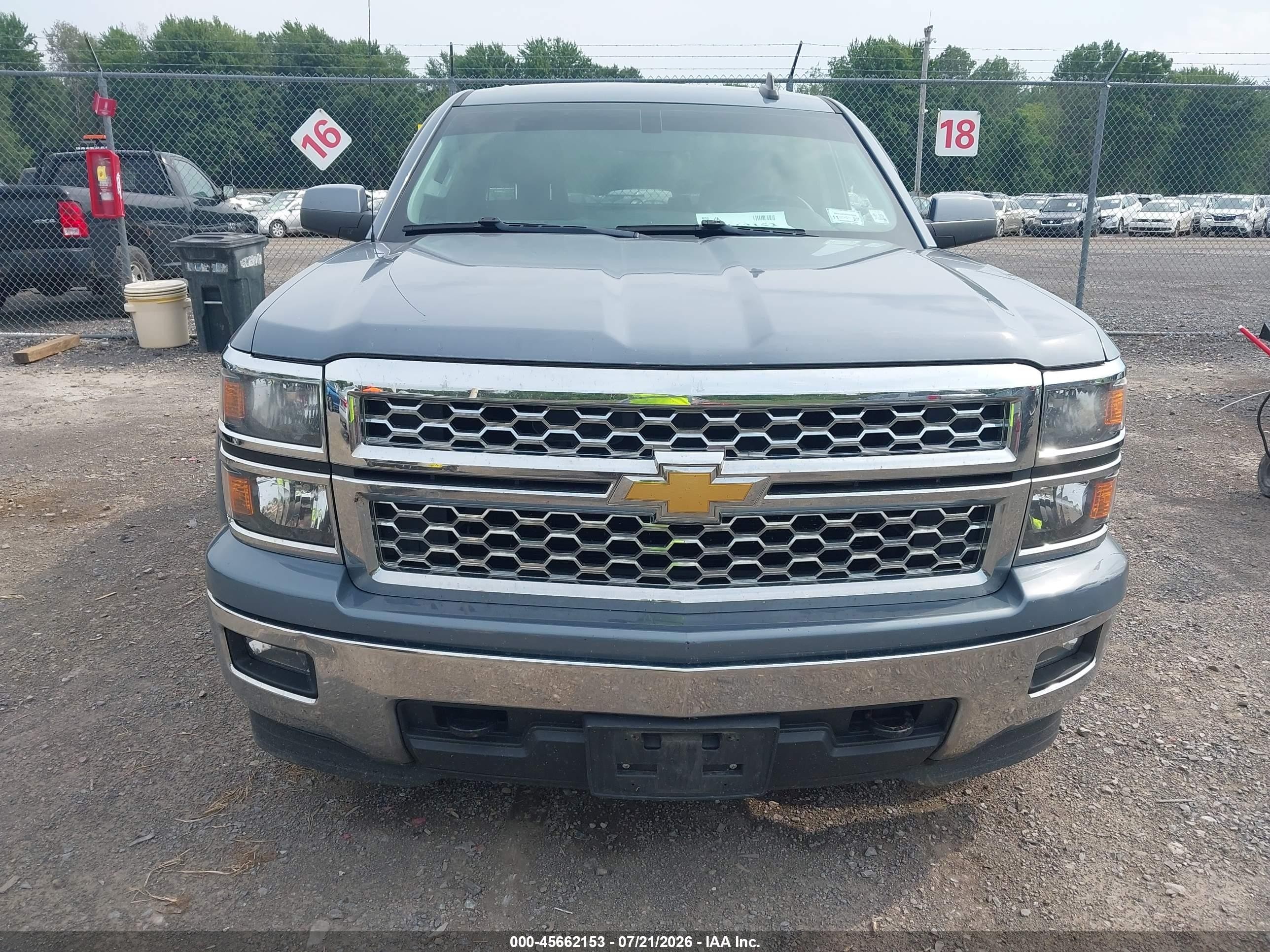 2015 Chevrolet Silverado 1500 Lt Blue vin: 1GCVKREC2FZ348507