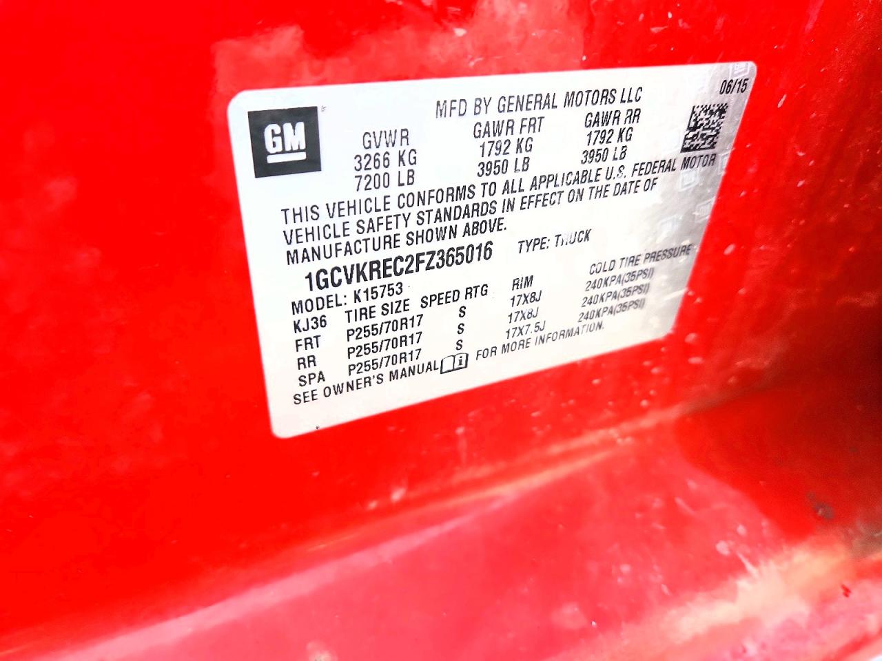 2015 Chevrolet Silverado K1500 Lt Red vin: 1GCVKREC2FZ365016