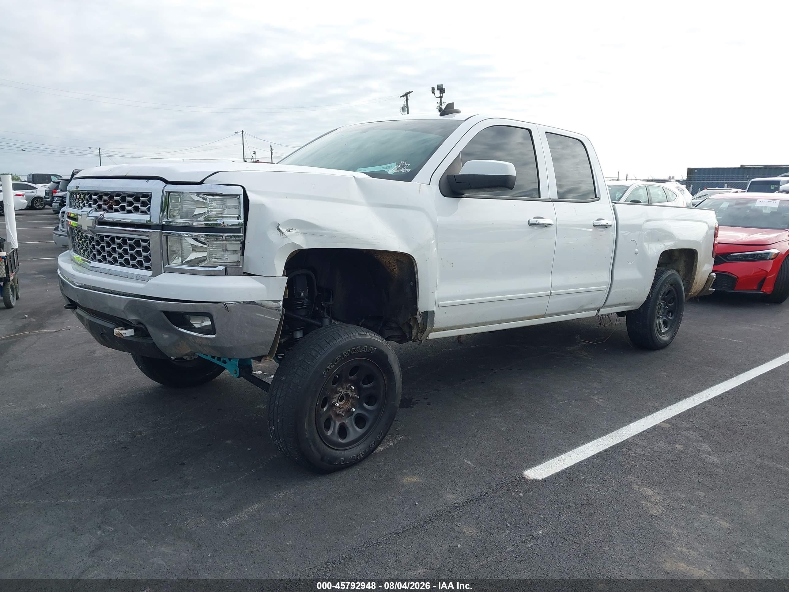 2015 Chevrolet Silverado 1500 Lt White vin: 1GCVKREC2FZ422556