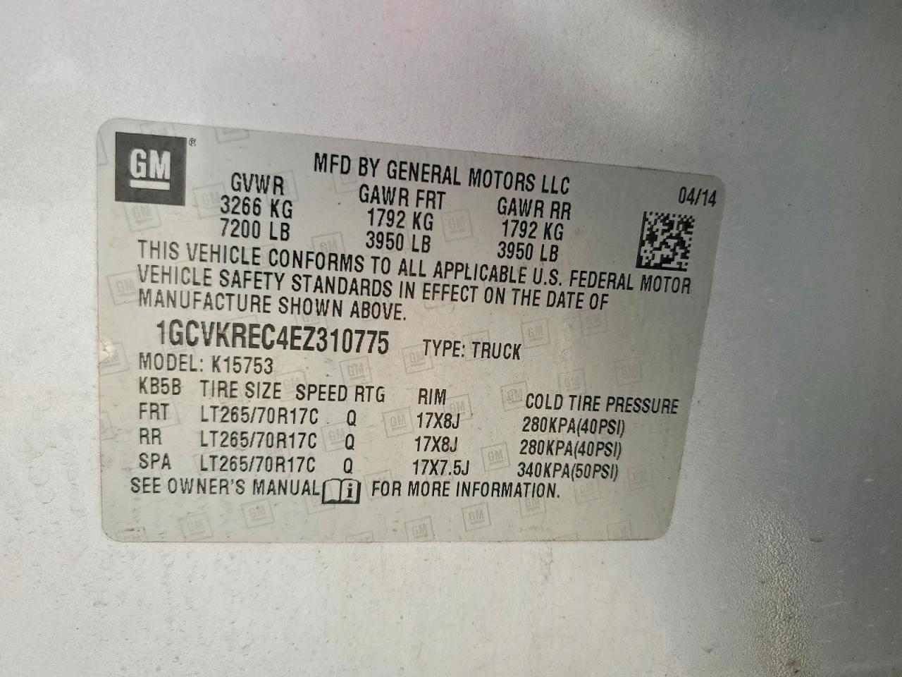 2014 Chevrolet Silverado K1500 Lt Silver vin: 1GCVKREC4EZ310775