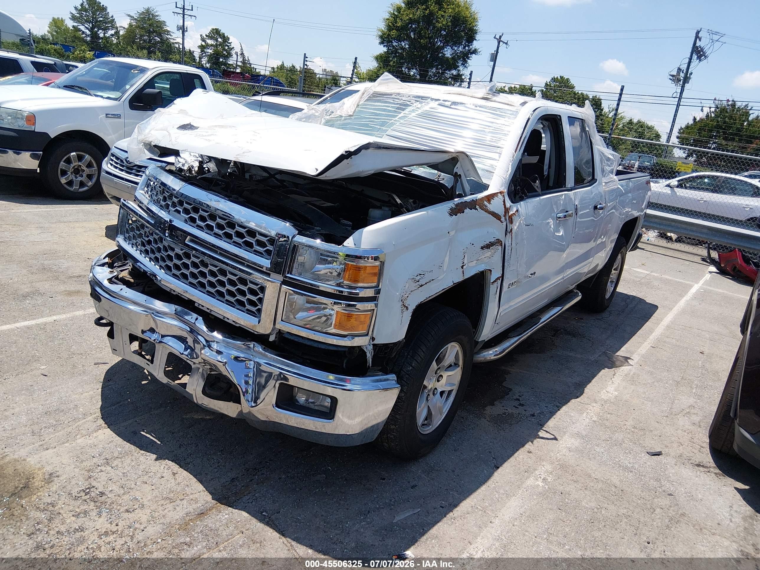 2015 Chevrolet Silverado 1500 1lt Белый vin: 1GCVKREC4FZ164511