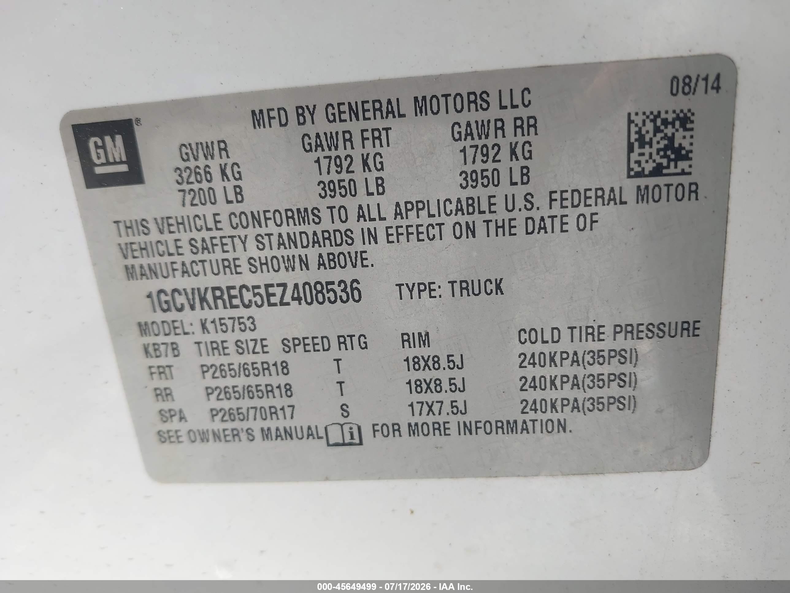 2014 Chevrolet Silverado 1500 Lt Белый vin: 1GCVKREC5EZ408536