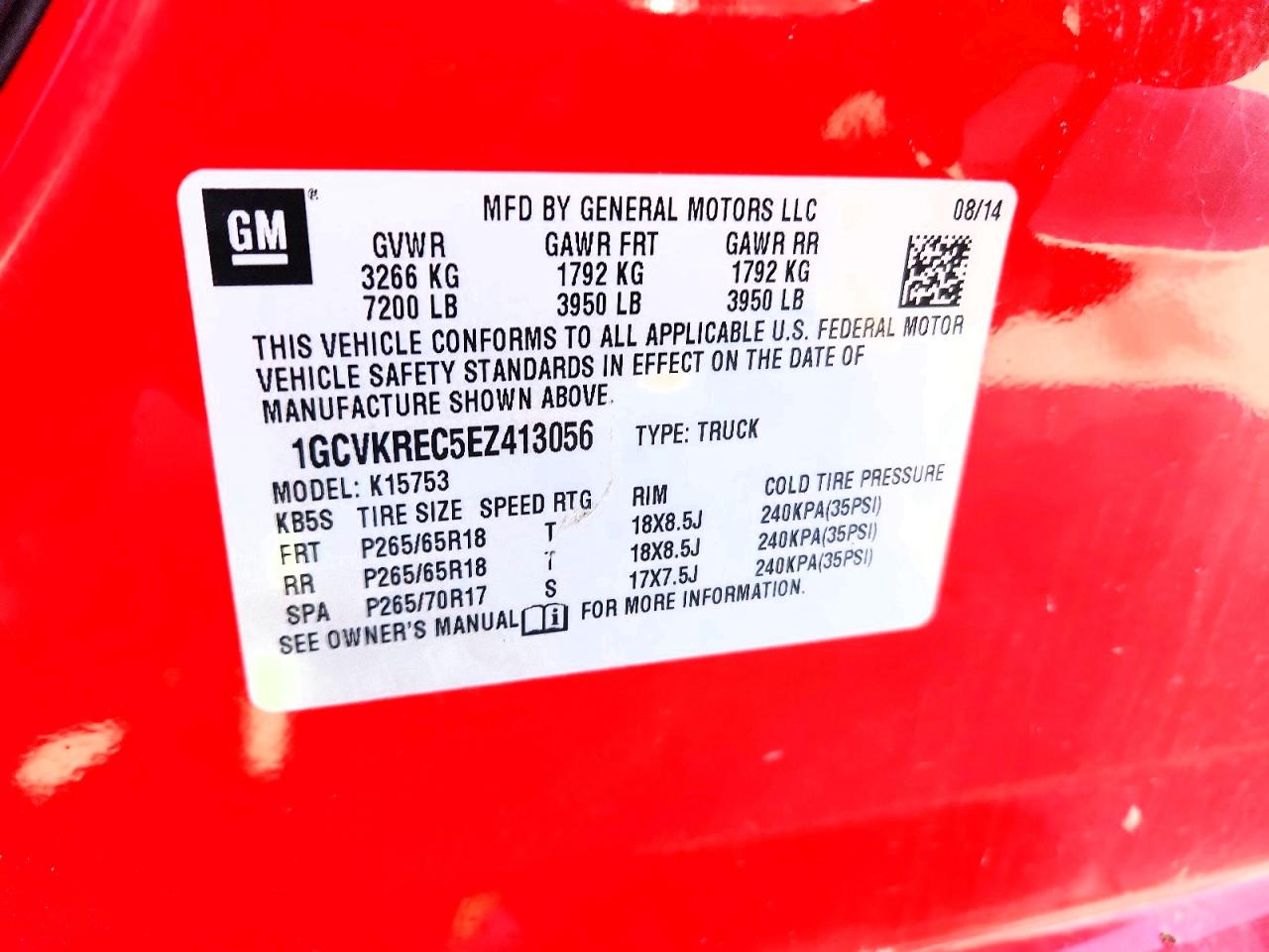 2014 Chevrolet Silverado K1500 Lt Красный vin: 1GCVKREC5EZ413056