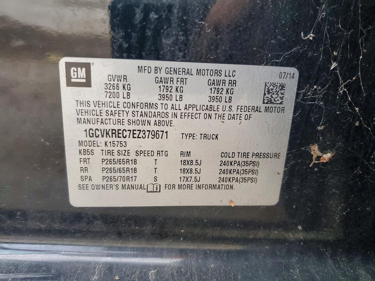 2014 Chevrolet Silverado K1500 Lt Black vin: 1GCVKREC7EZ379671