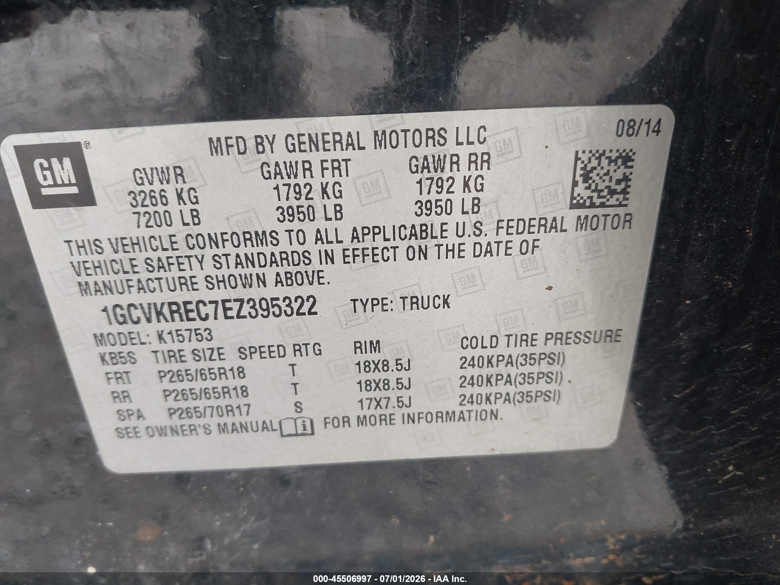 2014 Chevrolet Silverado 1500 Lt Black vin: 1GCVKREC7EZ395322